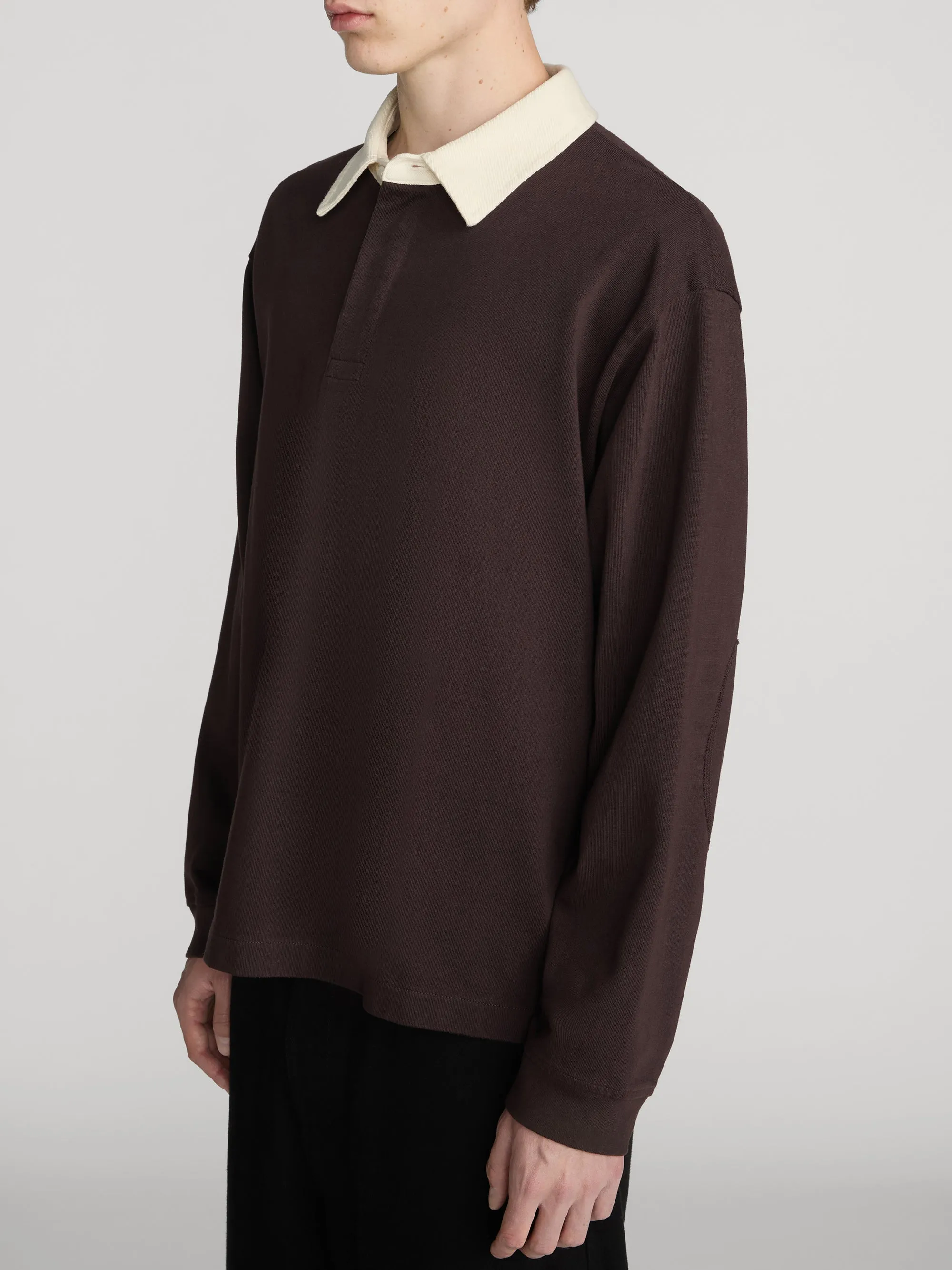 Rugby Polo Shirt -- Deep Brown sold by Frame Denim product image thumbnail 4