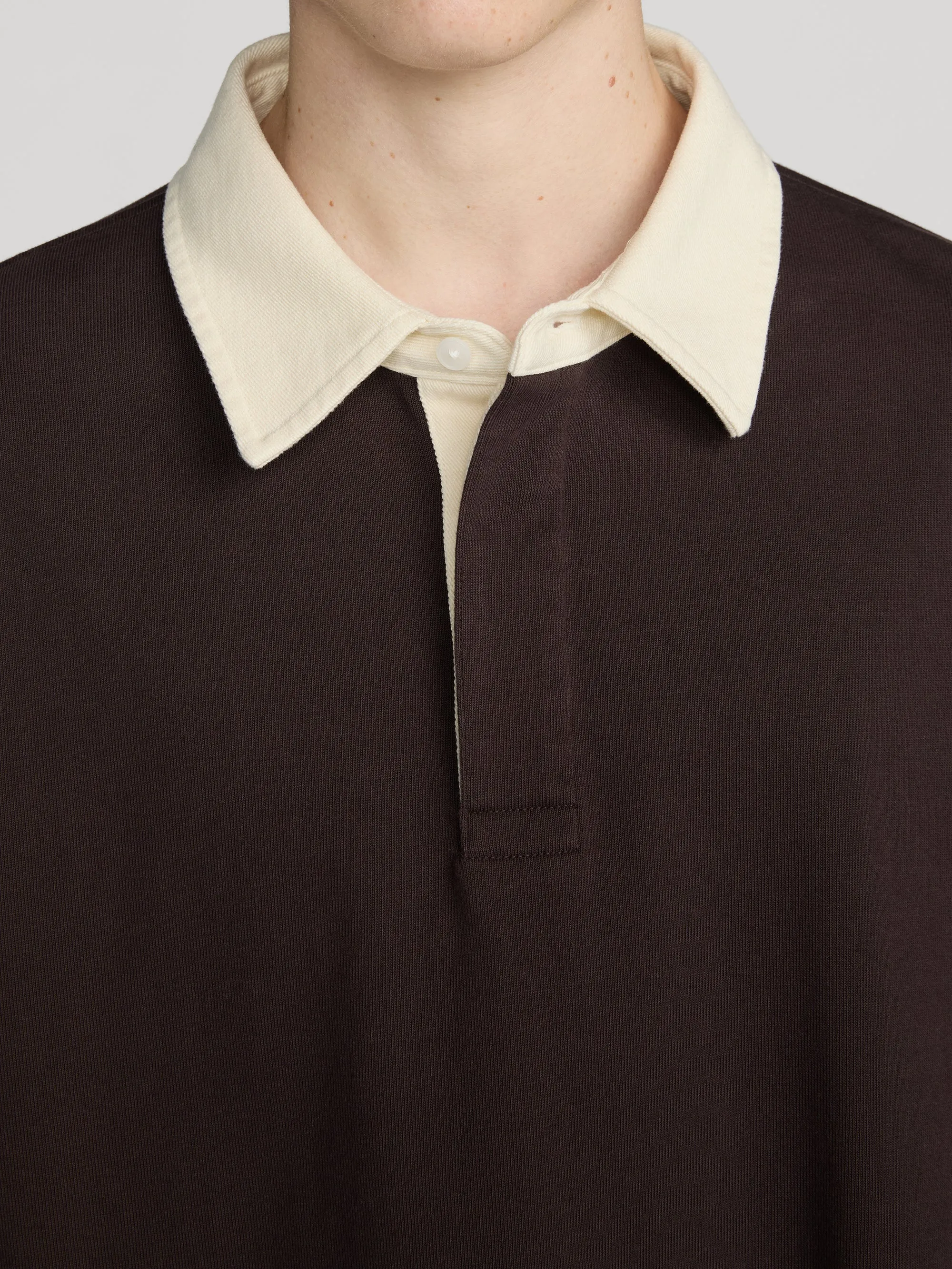 Rugby Polo Shirt -- Deep Brown sold by Frame Denim product image thumbnail 5