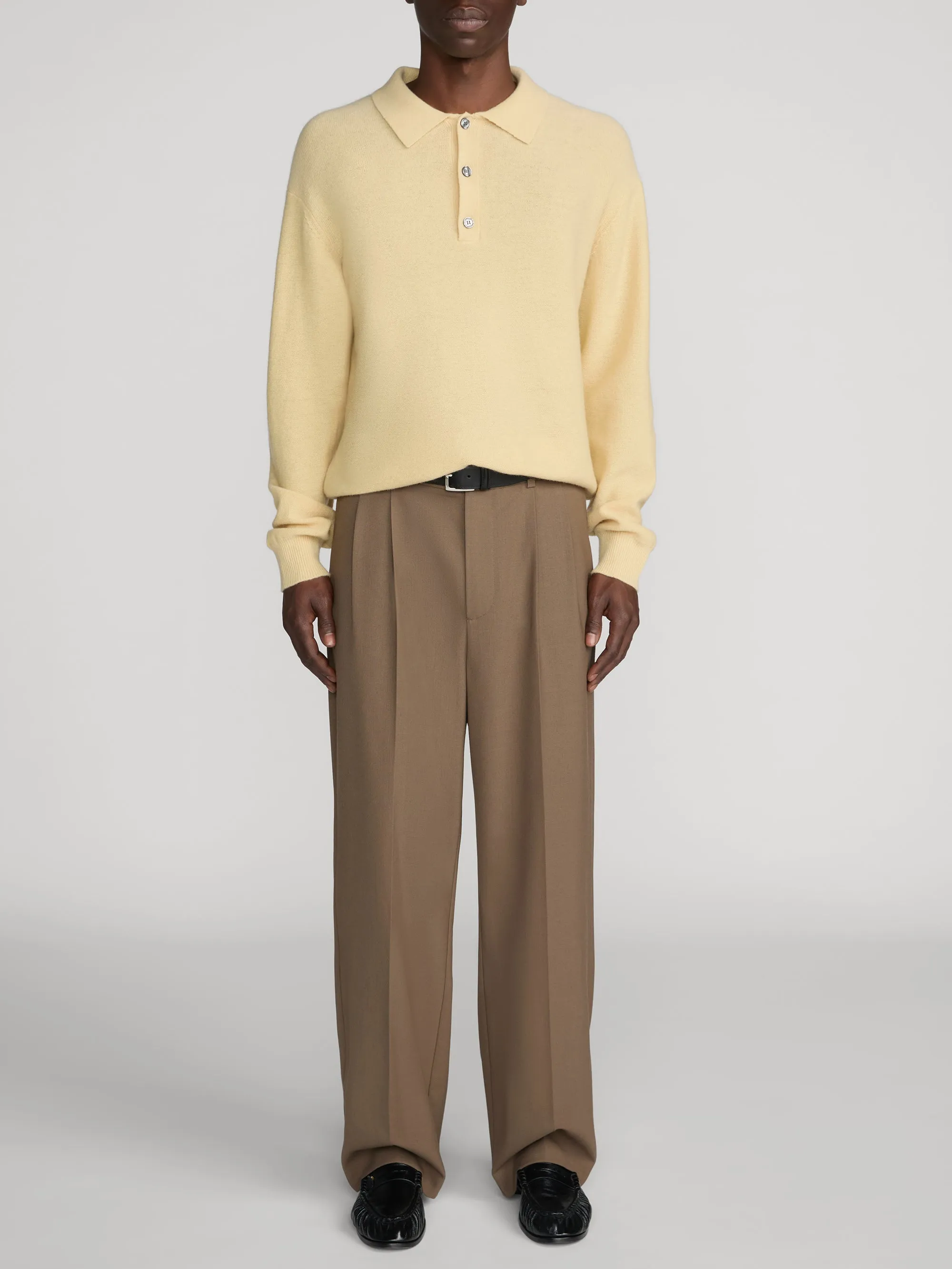 Boiled Wool Polo Sweater -- Old Yellow sold by Frame Denim product image thumbnail 2