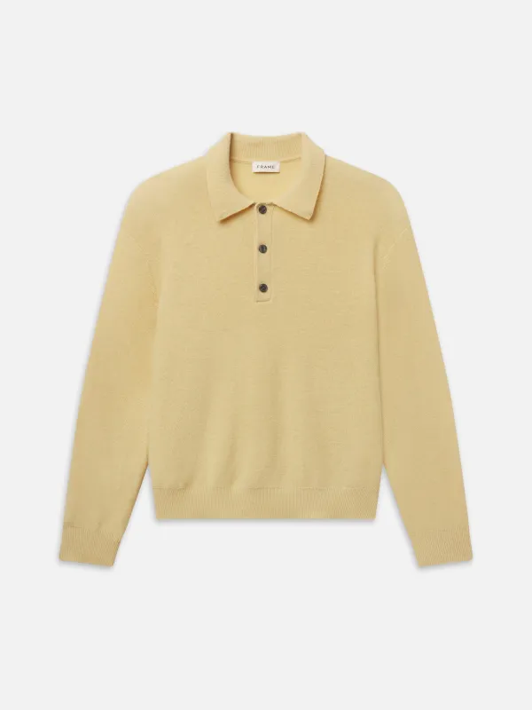 Boiled Wool Polo Sweater -- Old Yellow made by Frame Denim