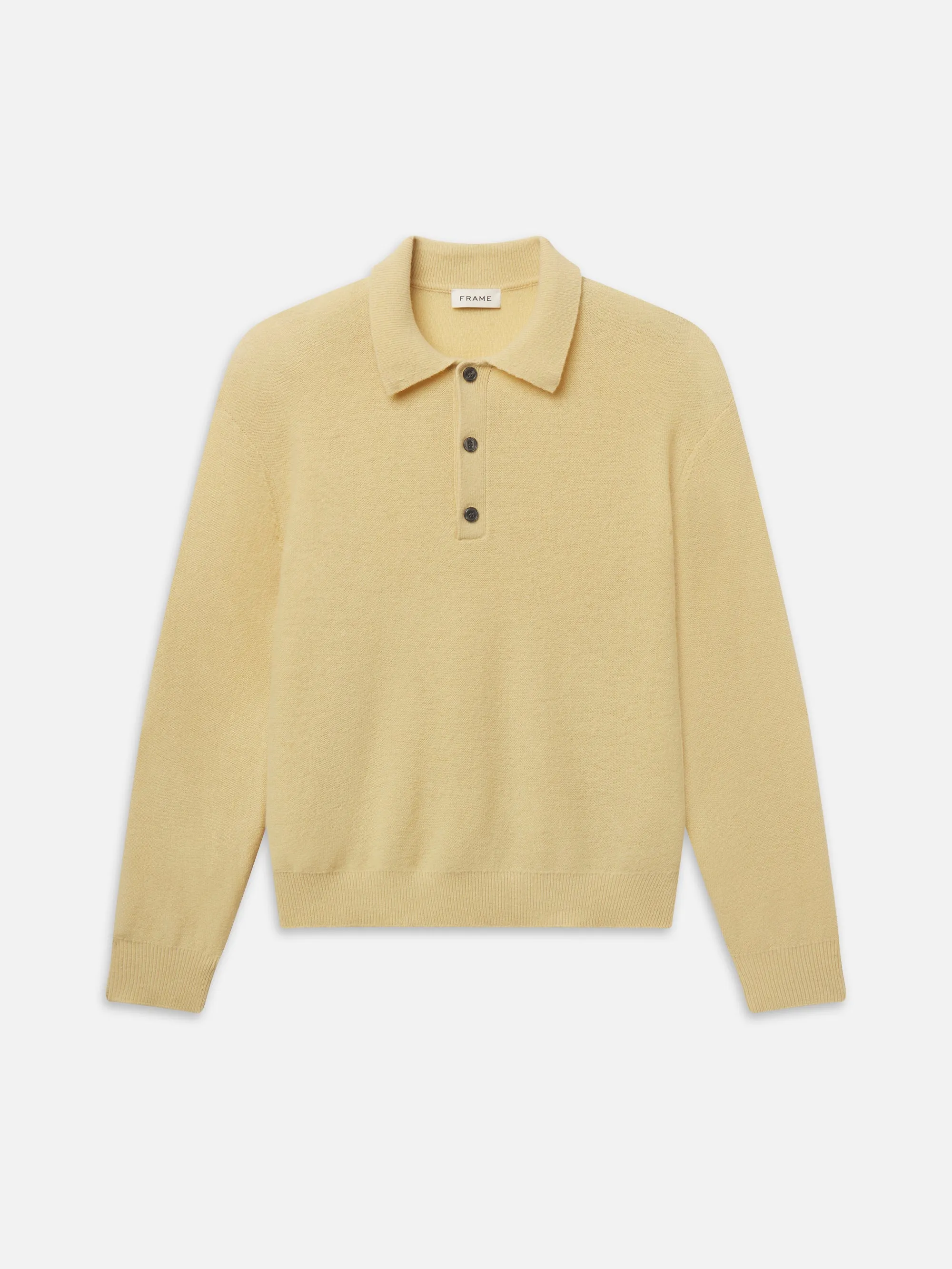 Boiled Wool Polo Sweater -- Old Yellow sold by Frame Denim