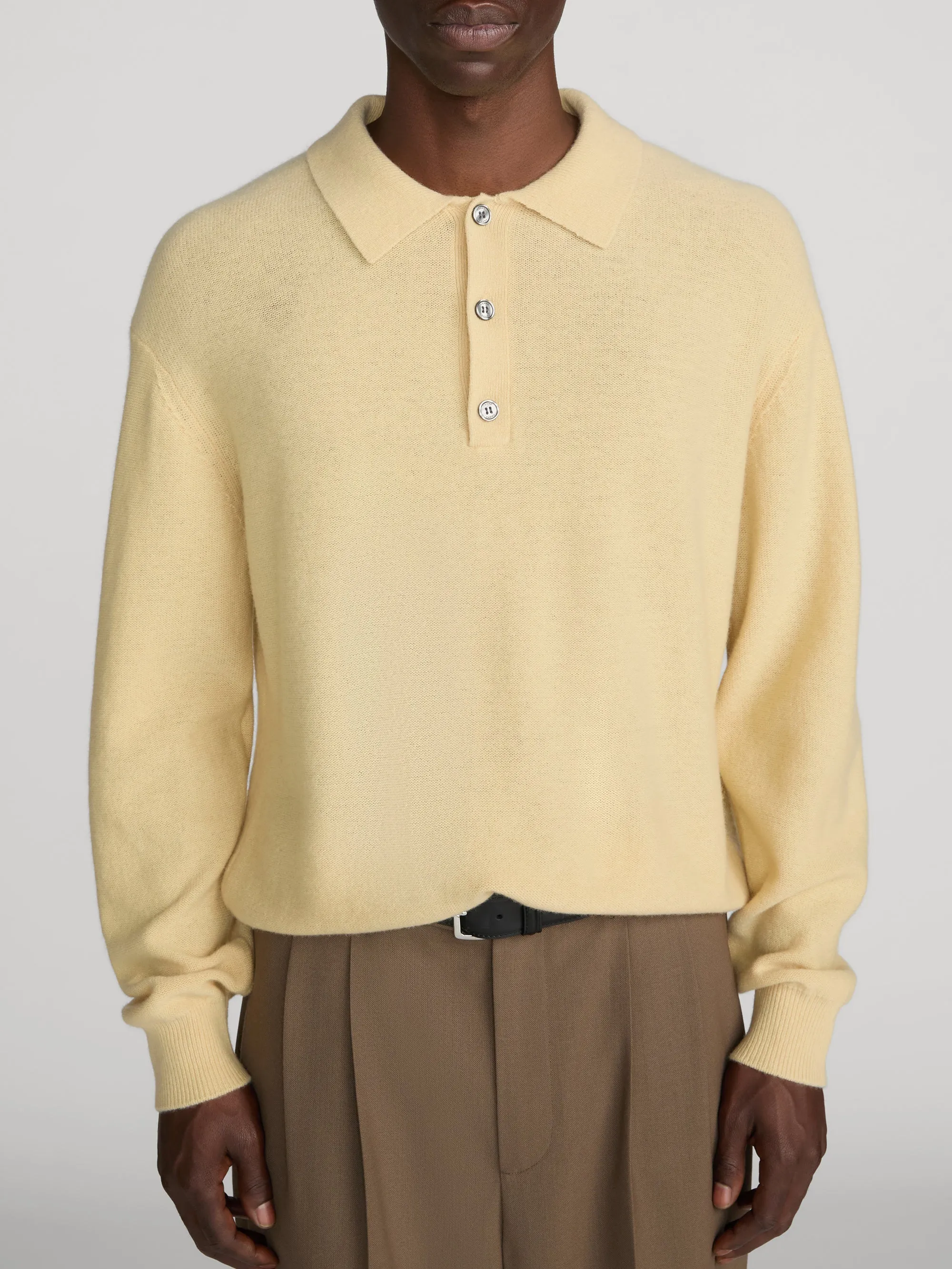 Boiled Wool Polo Sweater -- Old Yellow sold by Frame Denim product image thumbnail 3