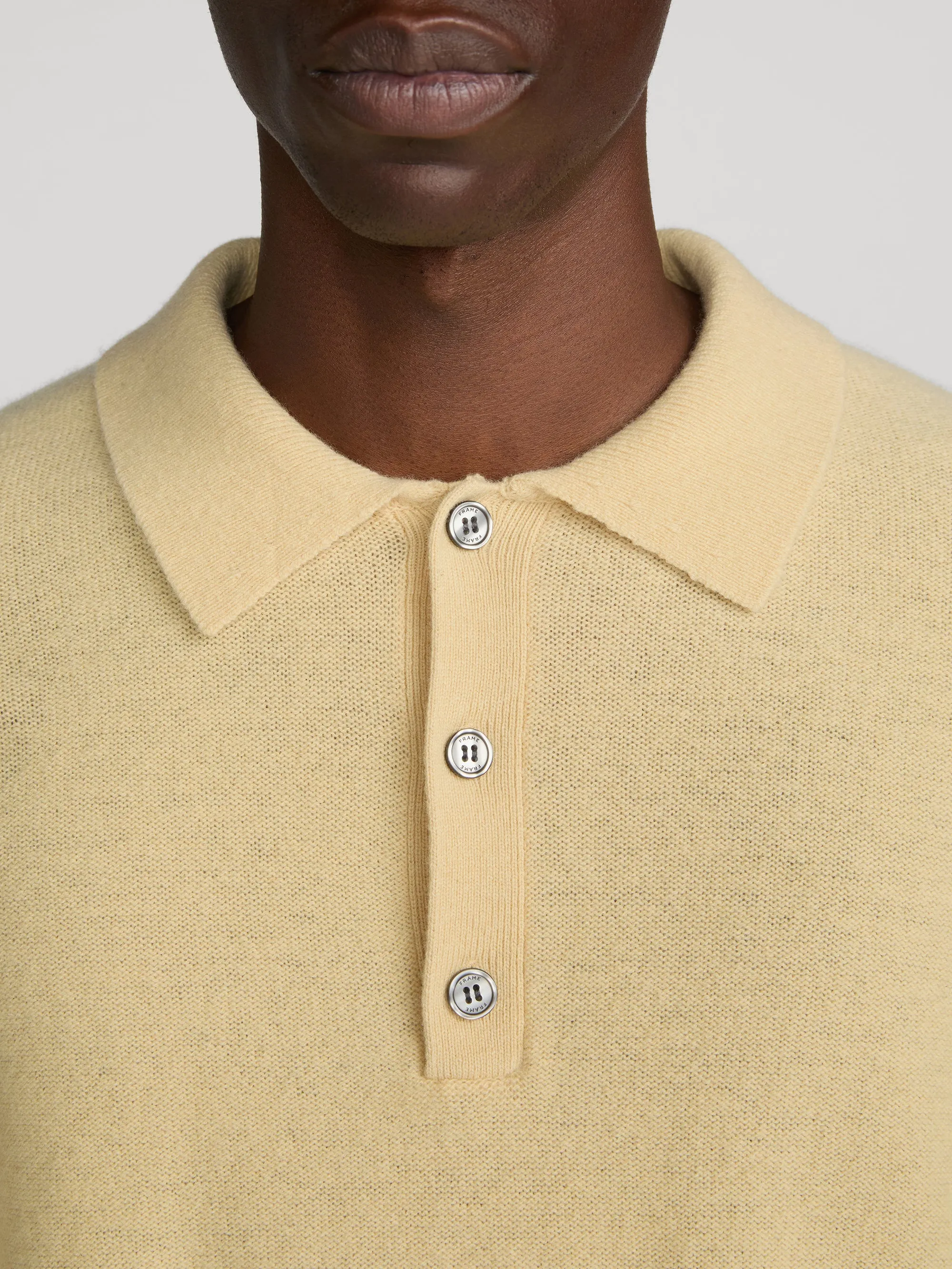 Boiled Wool Polo Sweater -- Old Yellow sold by Frame Denim product image thumbnail 5
