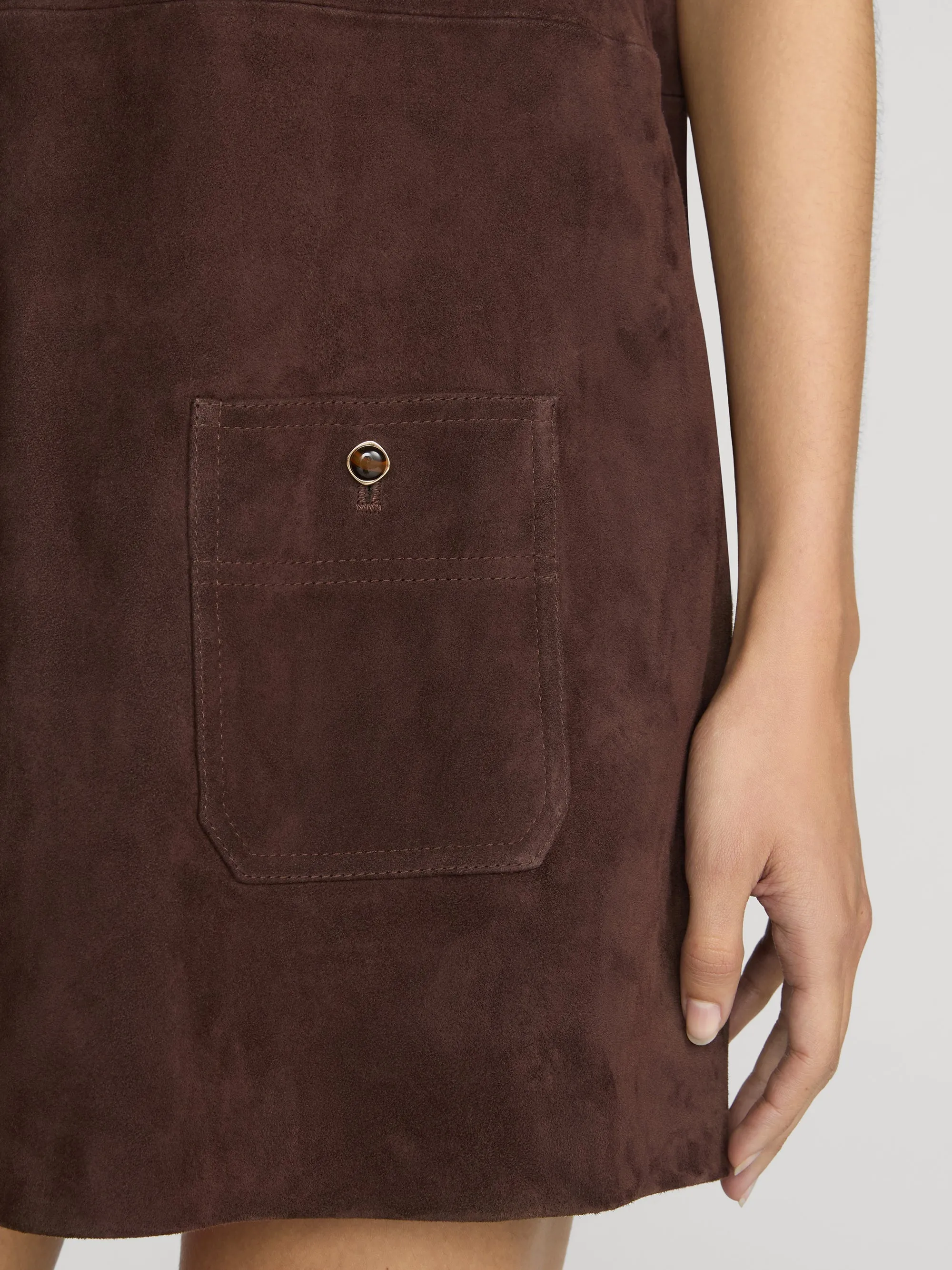 The Suede Safari Tent Dress -- Dark Brown sold by Frame Denim product image thumbnail 5