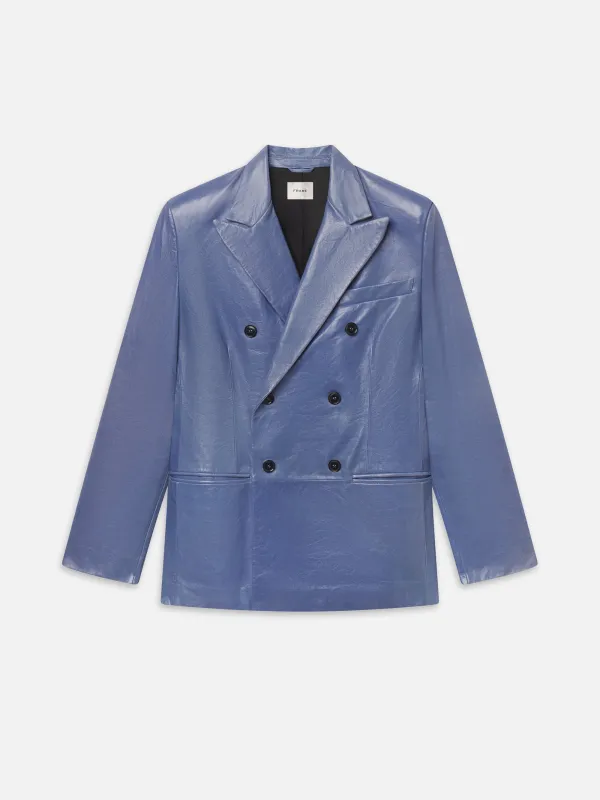 The Leather Boulevard Blazer -- Periwinkle made by Frame Denim