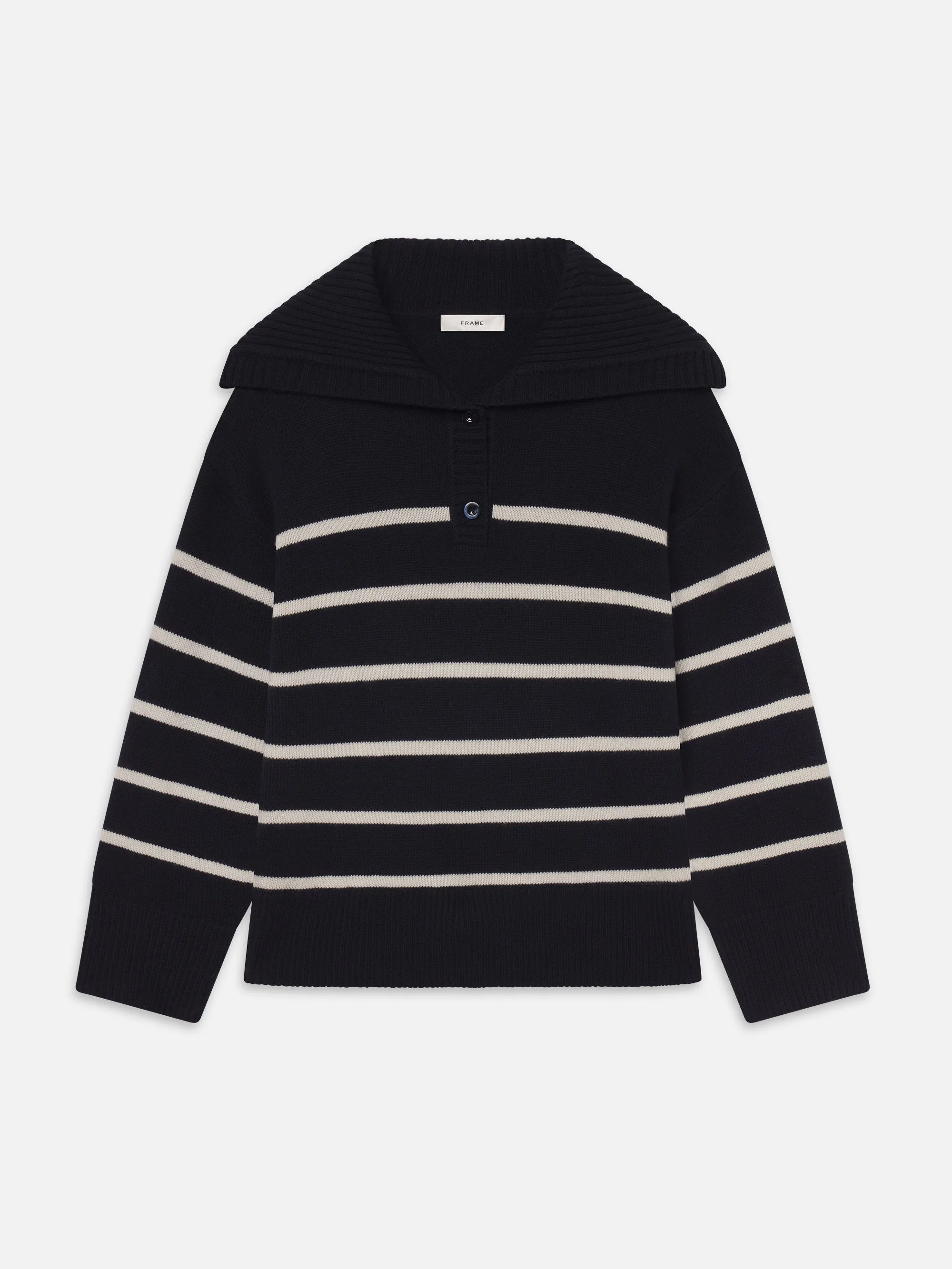 The Cashmere Sailor Sweater -- Navy Stripe sold by Frame Denim