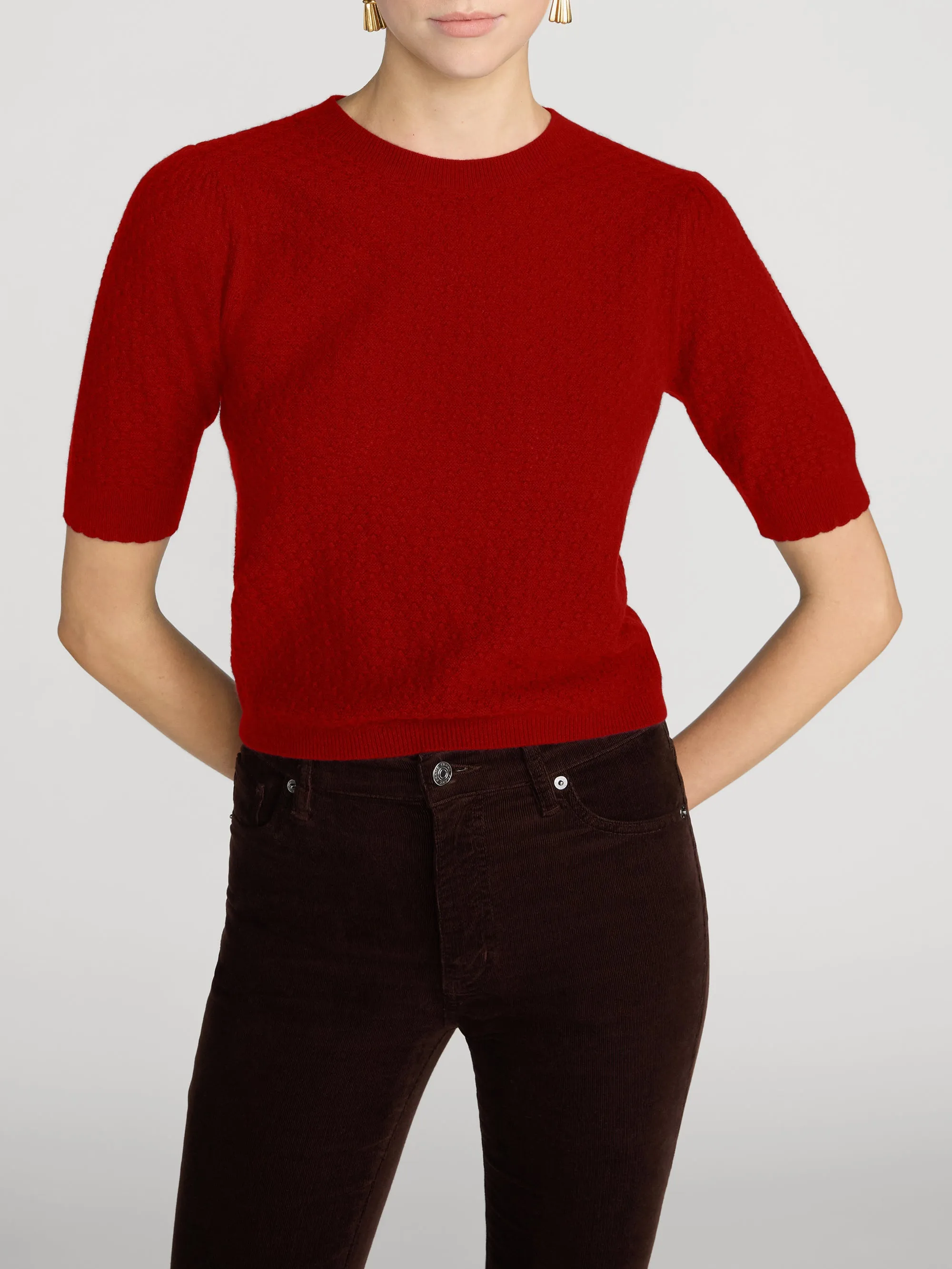 The Gathered Honeycomb Sweater -- Paprika sold by Frame Denim product image thumbnail 3