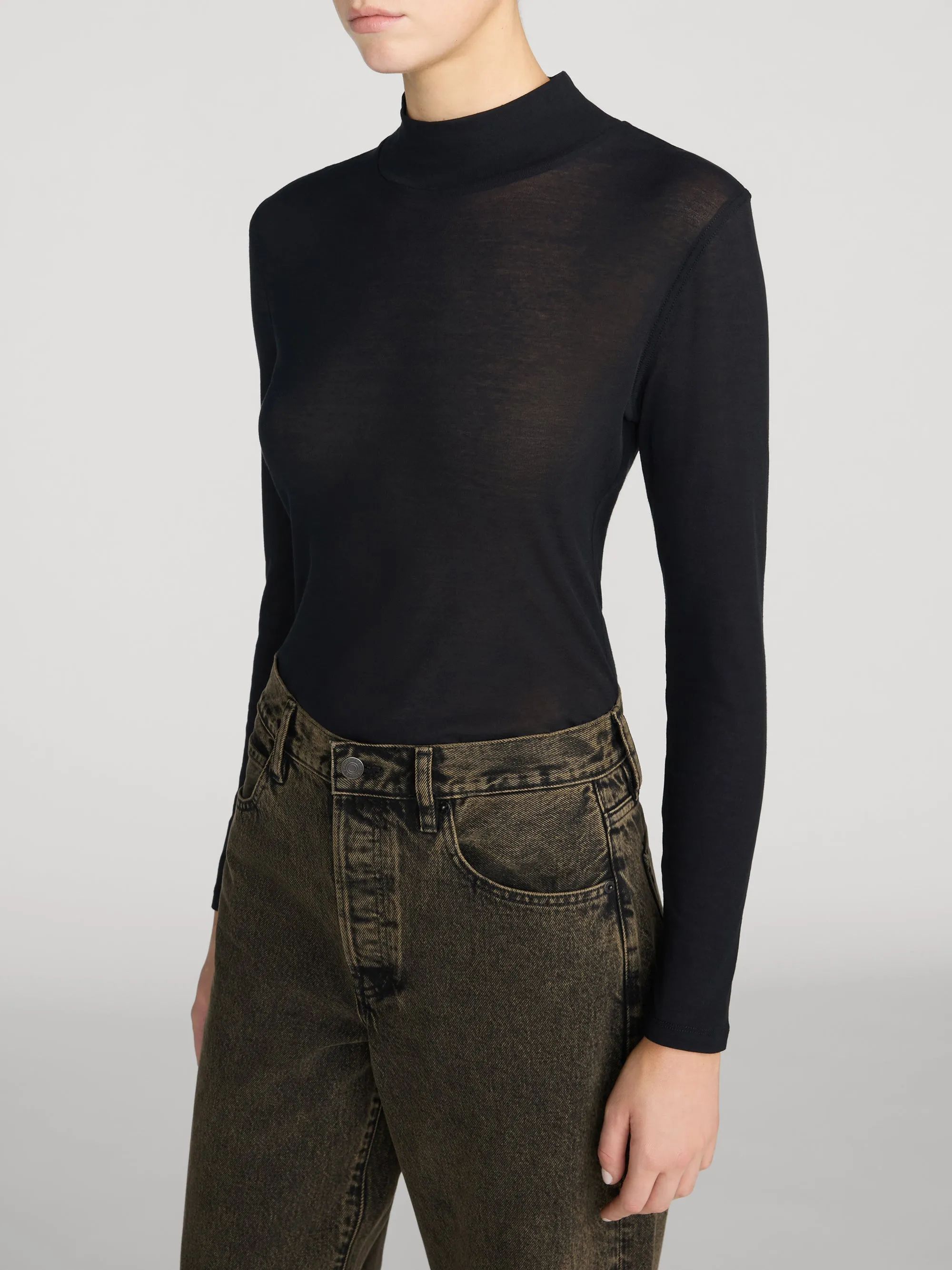 The Shadow Turtleneck -- Black sold by Frame Denim product image thumbnail 4