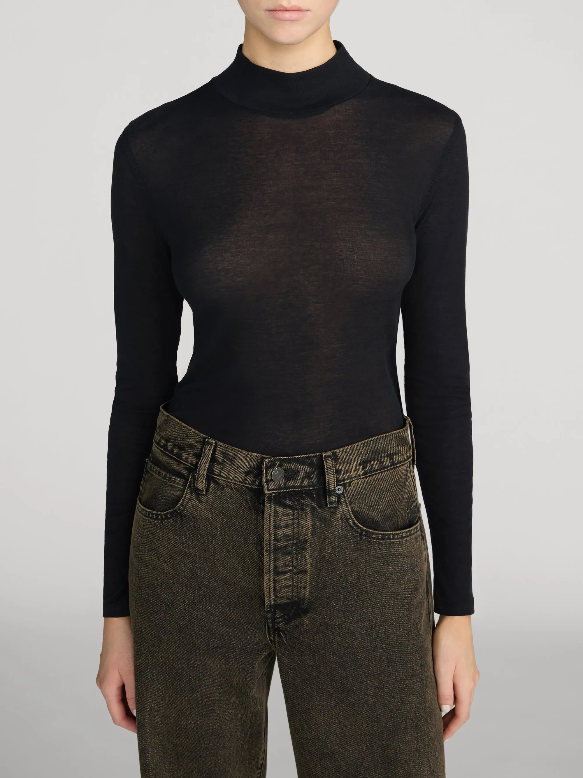 The Shadow Turtleneck -- Black sold by Frame Denim product image thumbnail 3