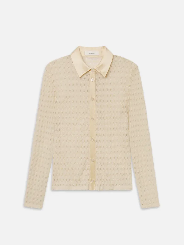 The Bubble Stitch Shirt -- Cream made by Frame Denim