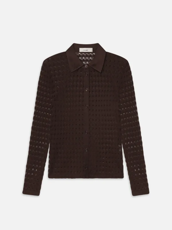 The Bubble Stitch Shirt -- Chestnut made by Frame Denim