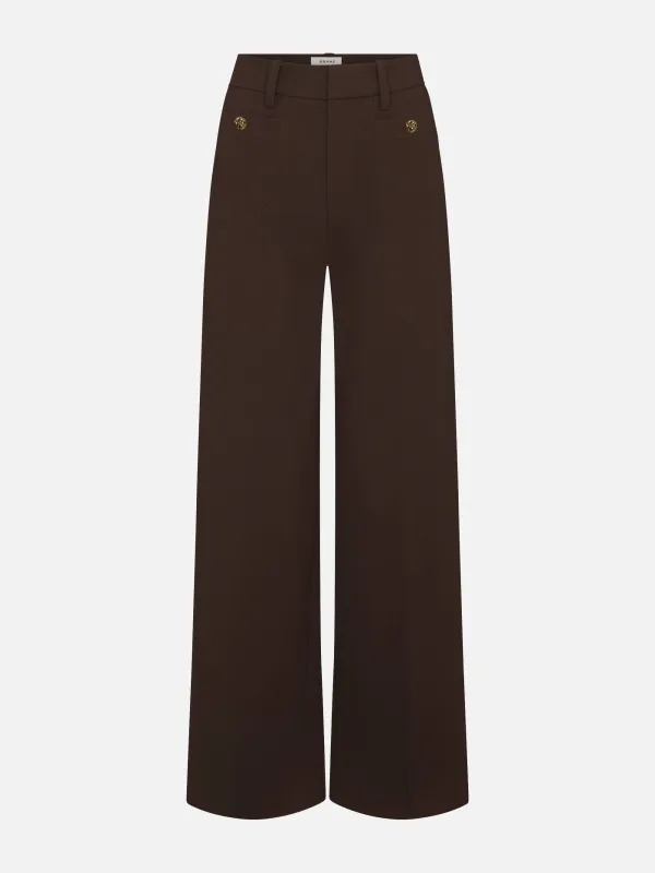 The Pixie Slim Palazzo Trouser Modernist Pocket -- Americano made by Frame Denim