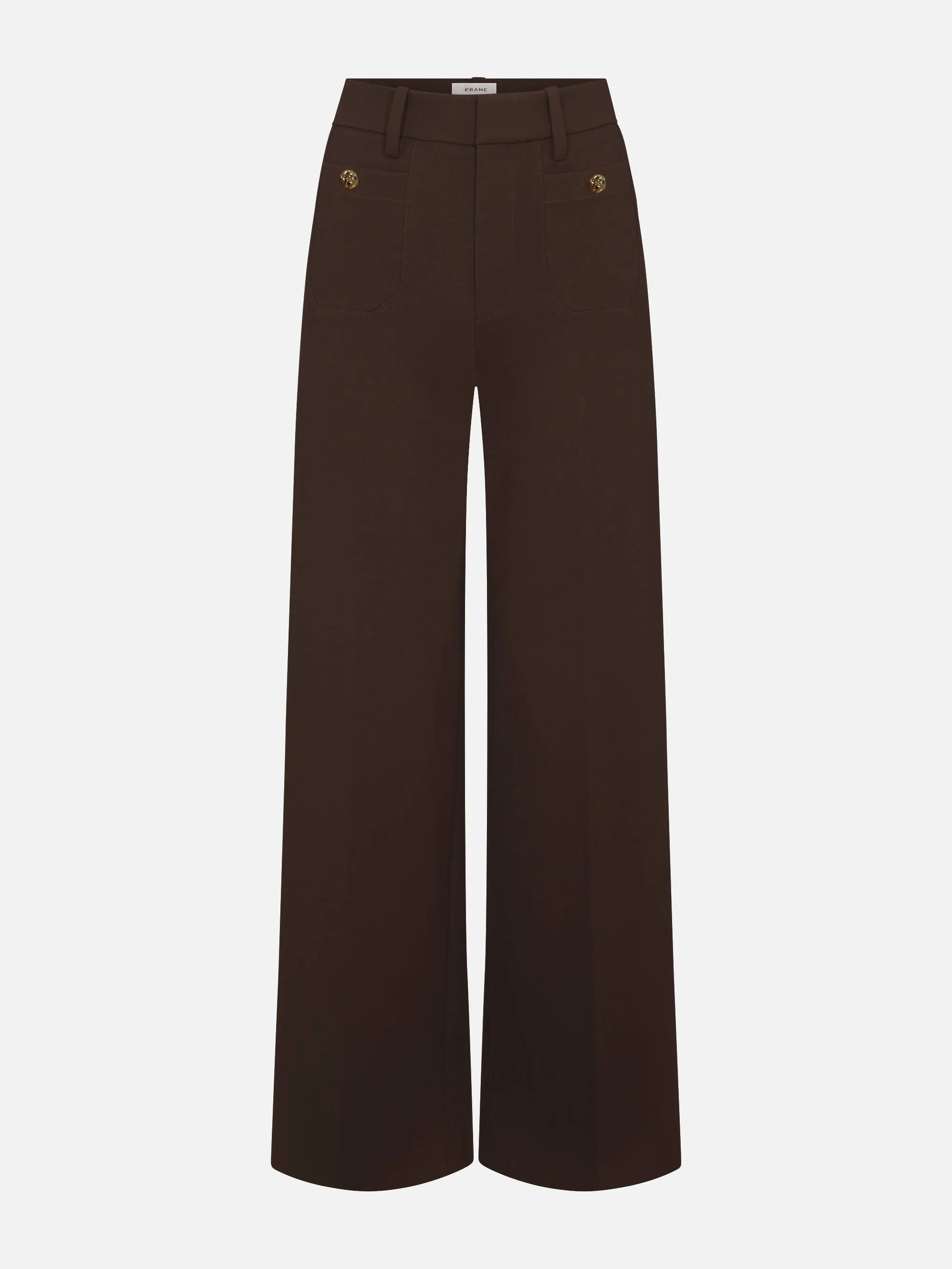 The Pixie Slim Palazzo Trouser -- Americano sold by Frame Denim