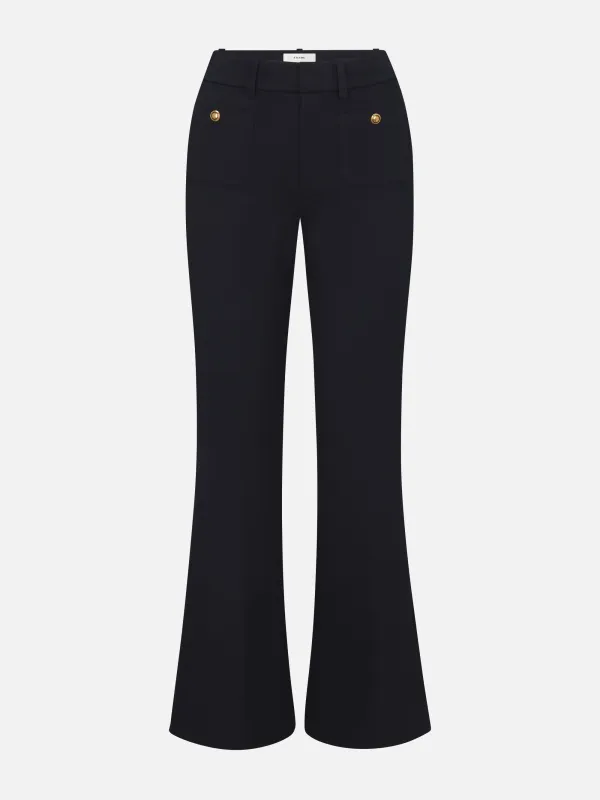The Pixie Flare Trouser Shrunken Pocket -- Navy made by Frame Denim