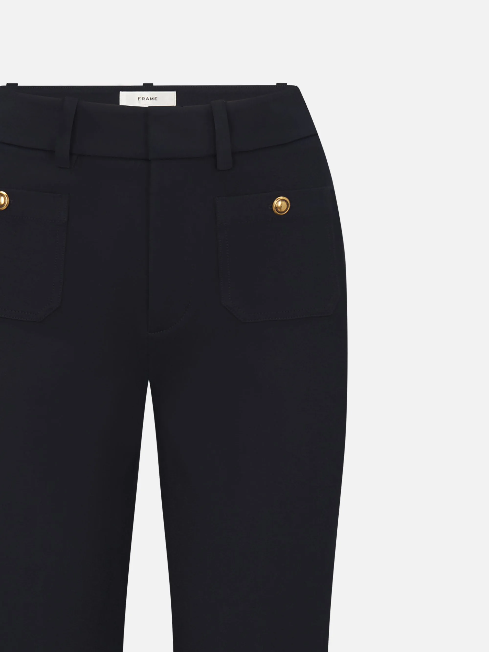 The Pixie Flare Trouser Shrunken Pocket -- Navy sold by Frame Denim product image thumbnail 3