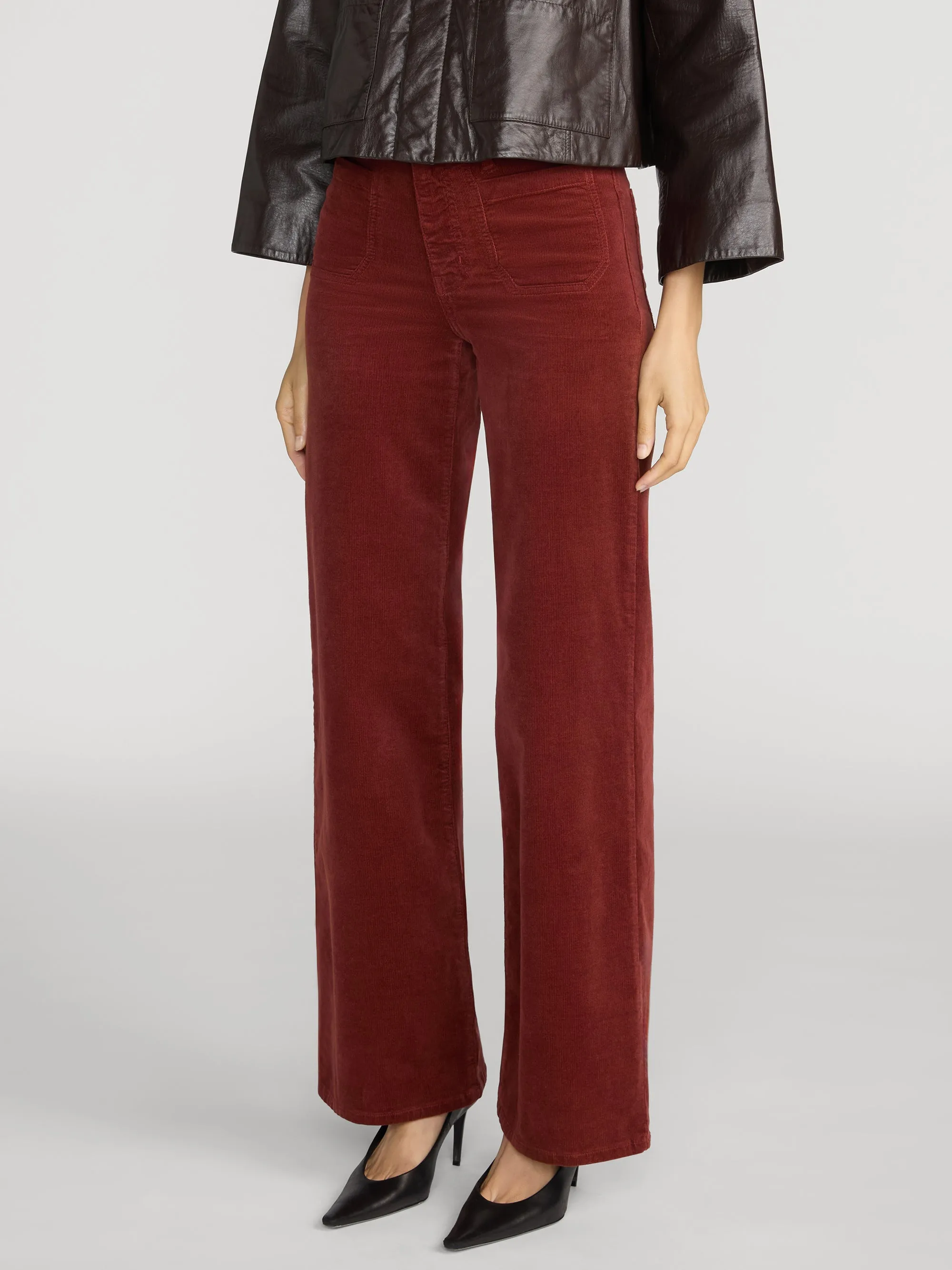 Le Slim Palazzo Modernist Pocket Corduroy -- Wine sold by Frame Denim product image thumbnail 4