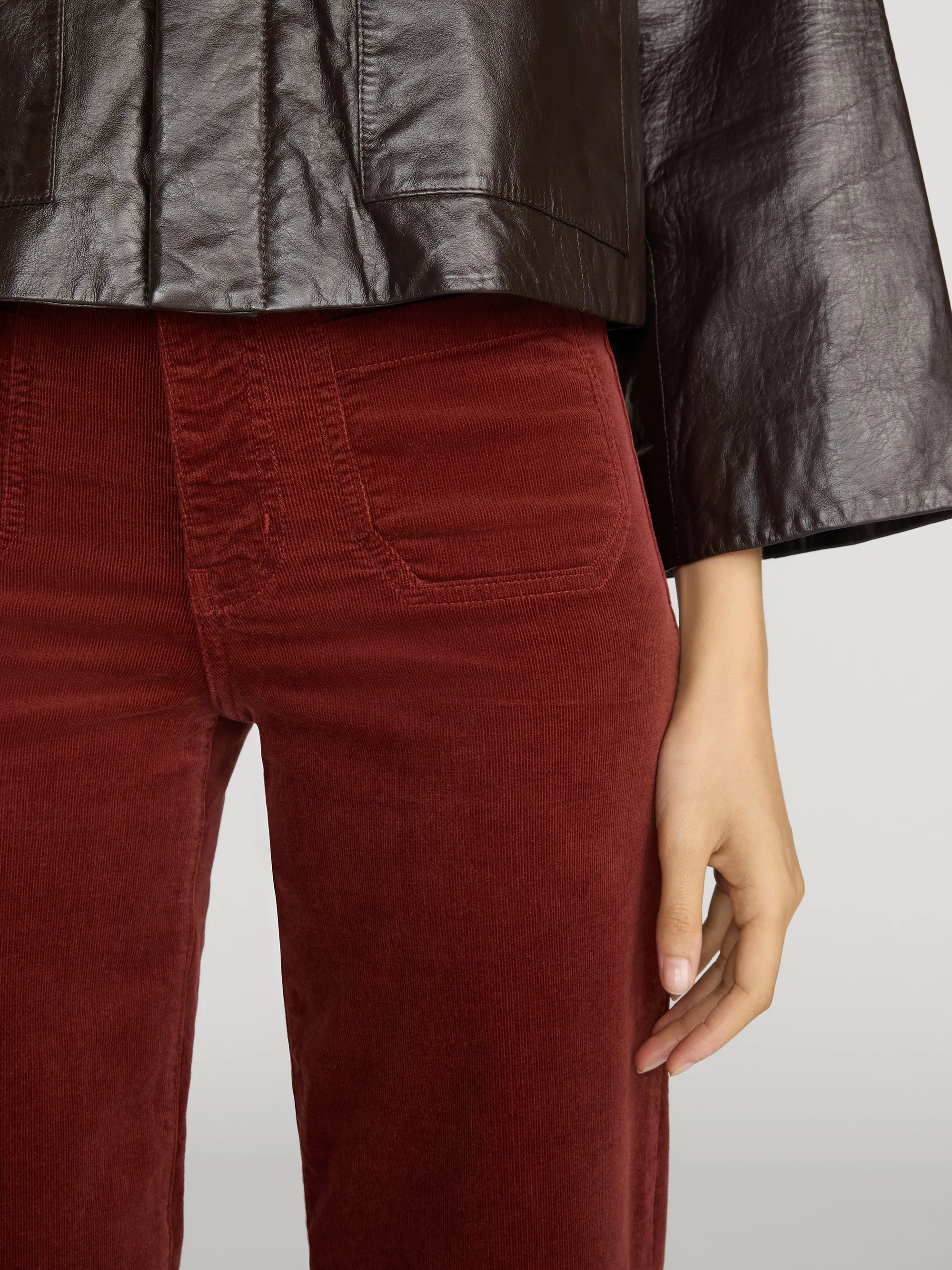 Le Slim Palazzo Modernist Pocket Corduroy -- Wine sold by Frame Denim product image thumbnail 5