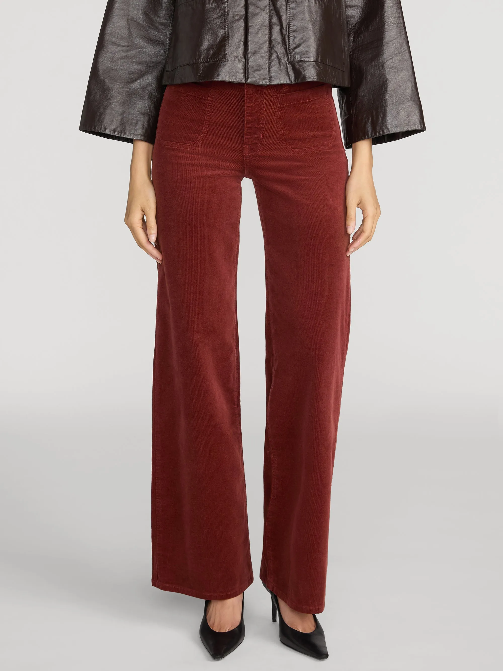 Le Slim Palazzo Modernist Pocket Corduroy -- Wine sold by Frame Denim product image thumbnail 3