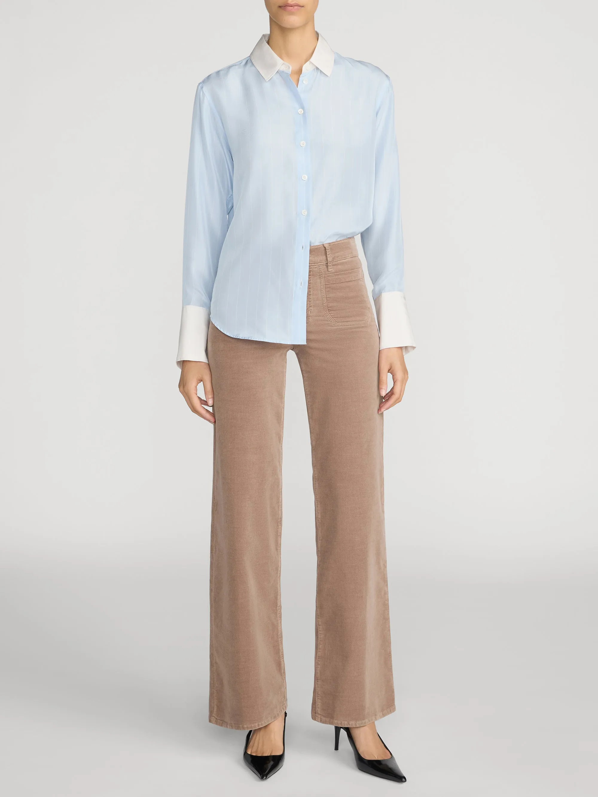 Le Slim Palazzo Modernist Pocket Corduroy -- Soft Taupe sold by Frame Denim product image thumbnail 2