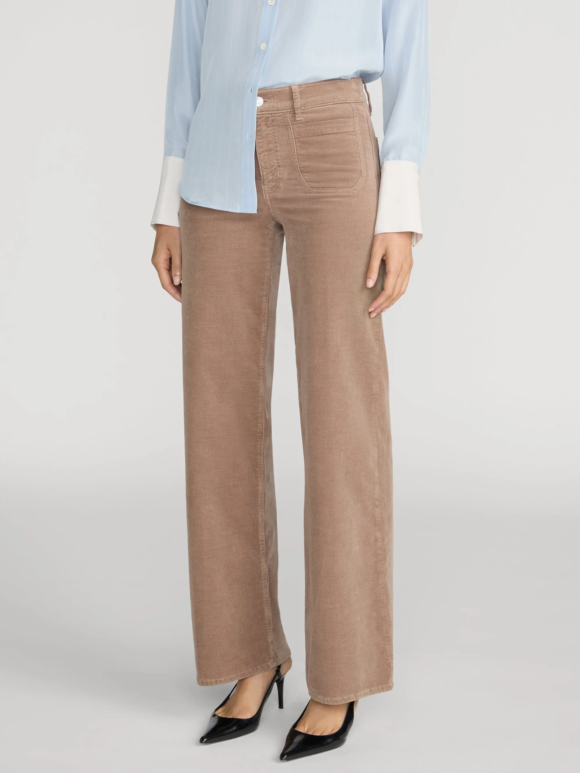 Le Slim Palazzo Modernist Pocket Corduroy -- Soft Taupe sold by Frame Denim product image thumbnail 4