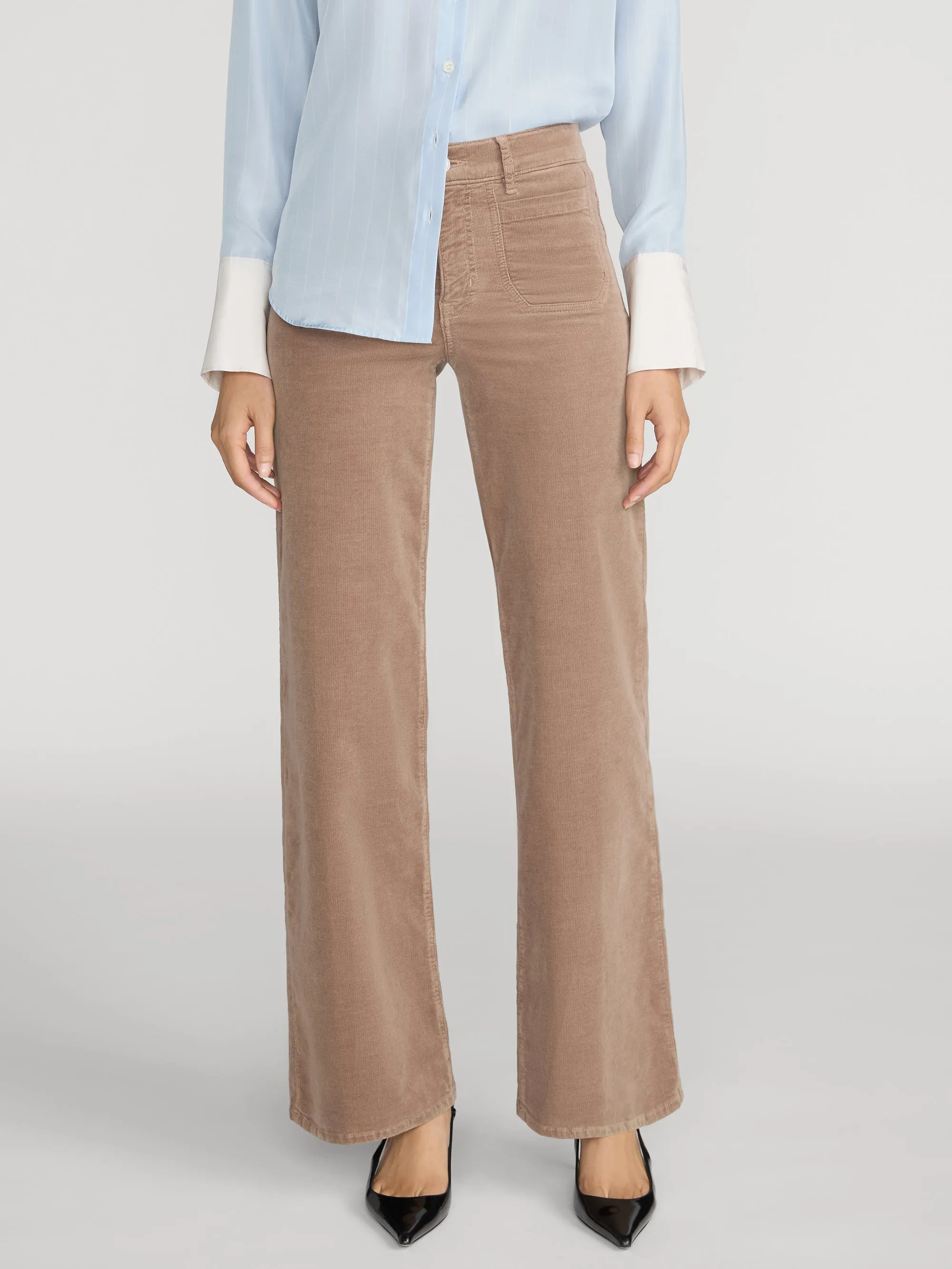 Le Slim Palazzo Modernist Pocket Corduroy -- Soft Taupe sold by Frame Denim product image thumbnail 3