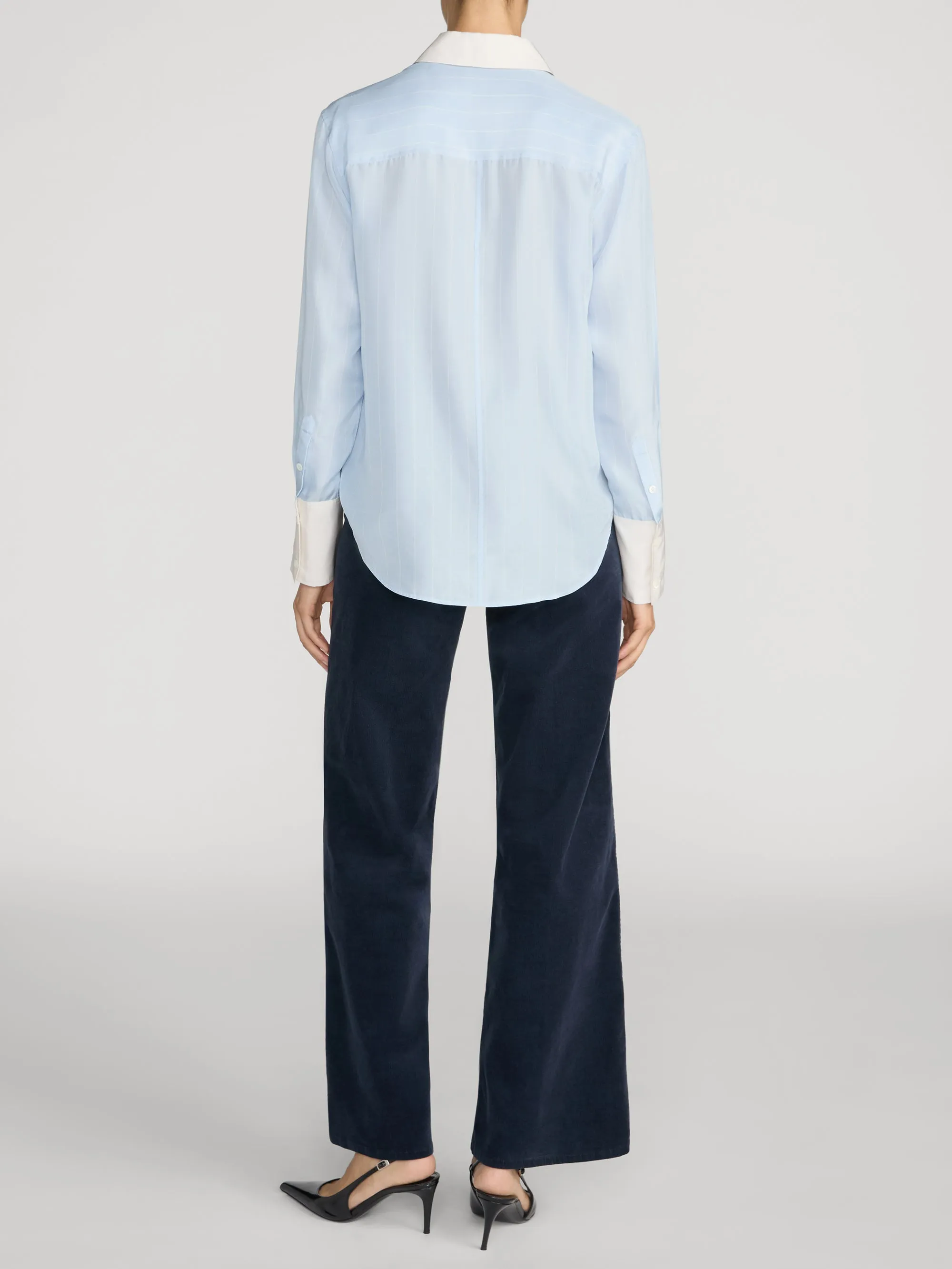 Le Slim Palazzo Modernist Pocket Corduroy -- Navy sold by Frame Denim product image thumbnail 5