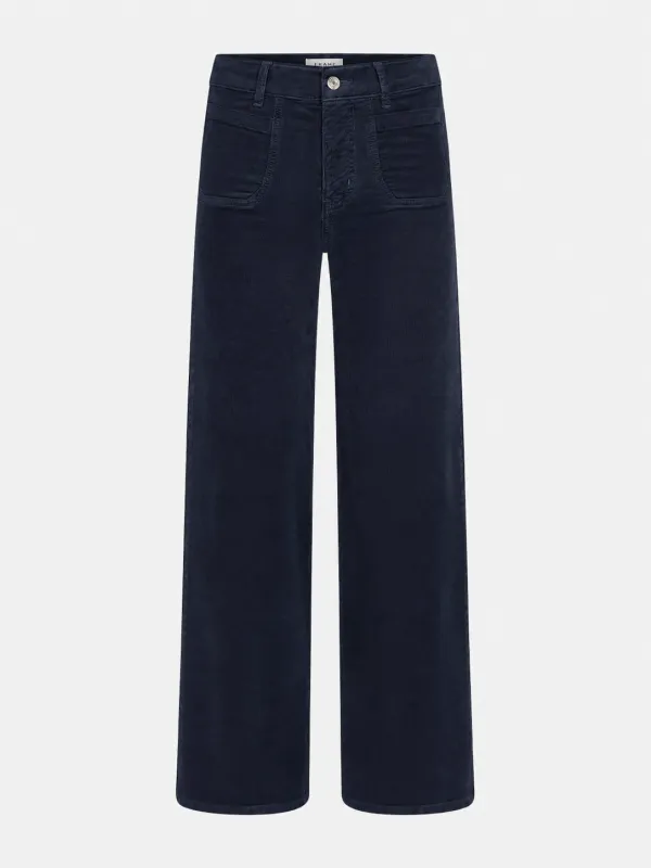 Le Slim Palazzo Modernist Pocket Corduroy -- Navy made by Frame Denim