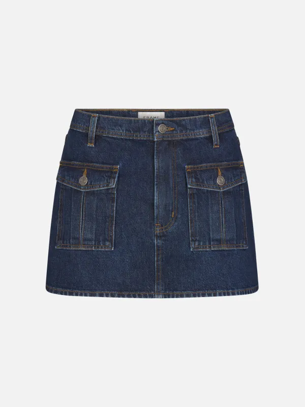 The Mini Denim Utility Skirt -- Laurel made by Frame Denim
