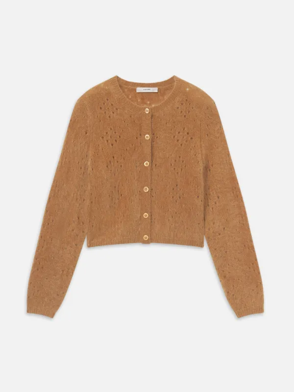 The Cashmere Airy Teddy Cardi made by Frame Denim