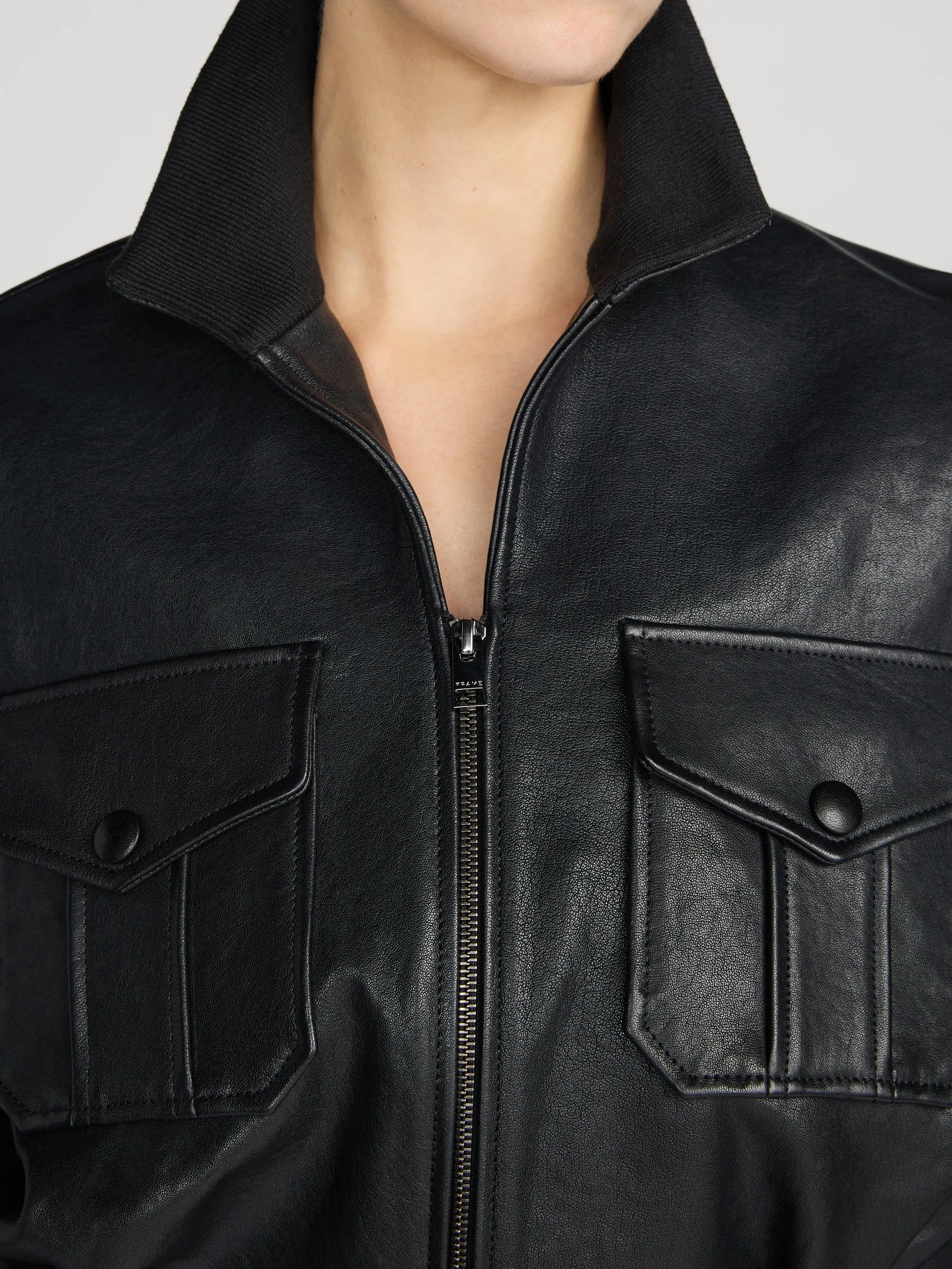 The Leather Ace Jacket -- Black sold by Frame Denim product image thumbnail 5