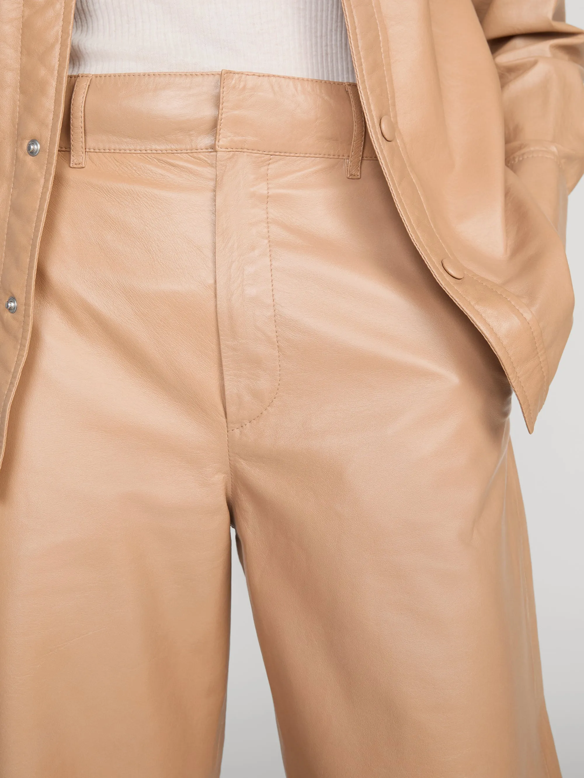 The Paper Leather Loose Trouser -- Sand sold by Frame Denim product image thumbnail 5