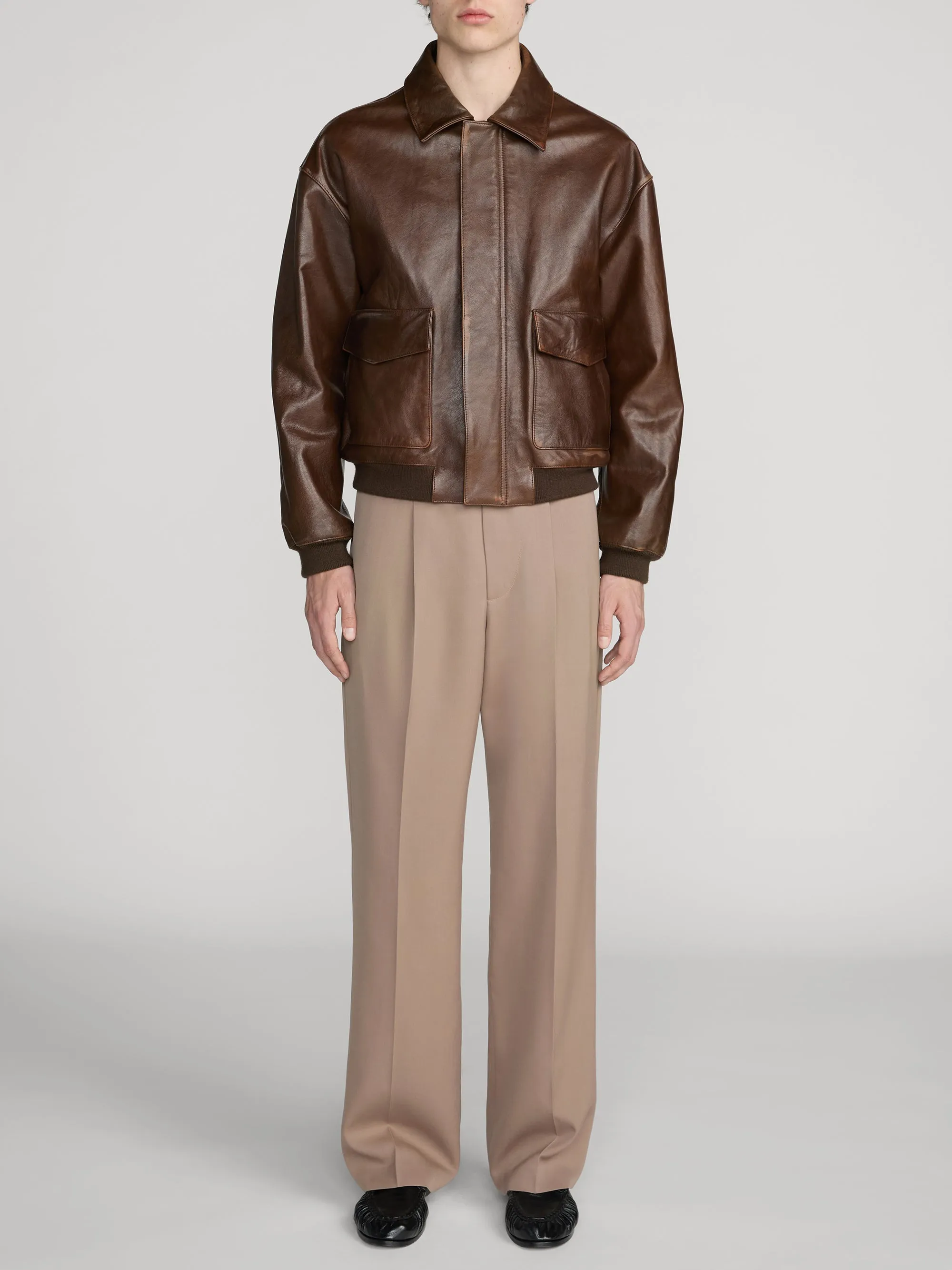 Aviator Leather Jacket -- Deep Brown sold by Frame Denim product image thumbnail 2