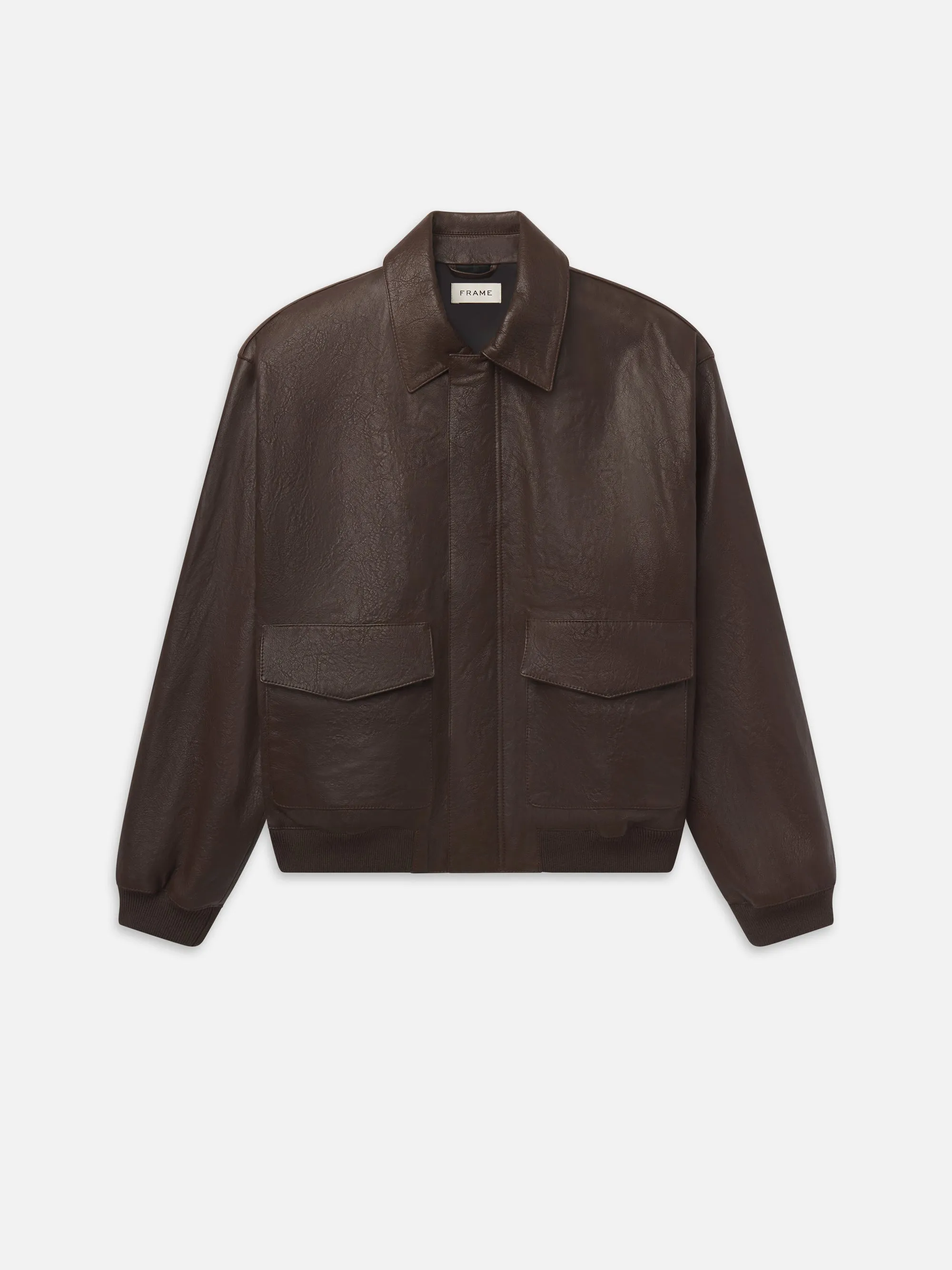 Aviator Leather Jacket -- Deep Brown sold by Frame Denim