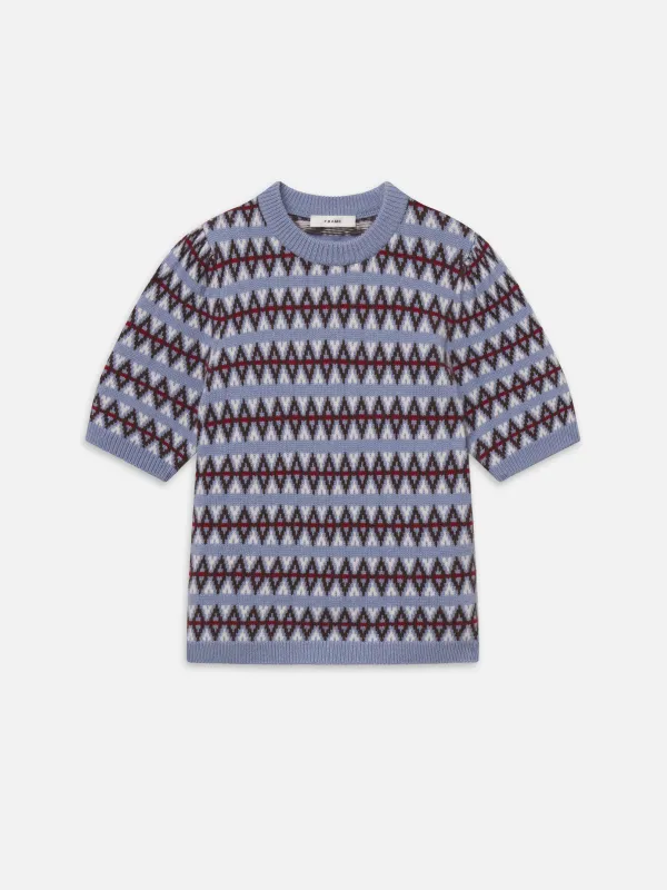 The Cashmere Crew -- Periwinkle Fairisle made by Frame Denim