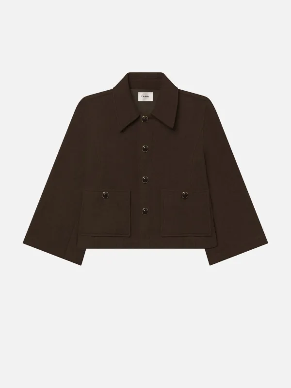 The Wool Mini Swing Jacket -- Chestnut made by Frame Denim