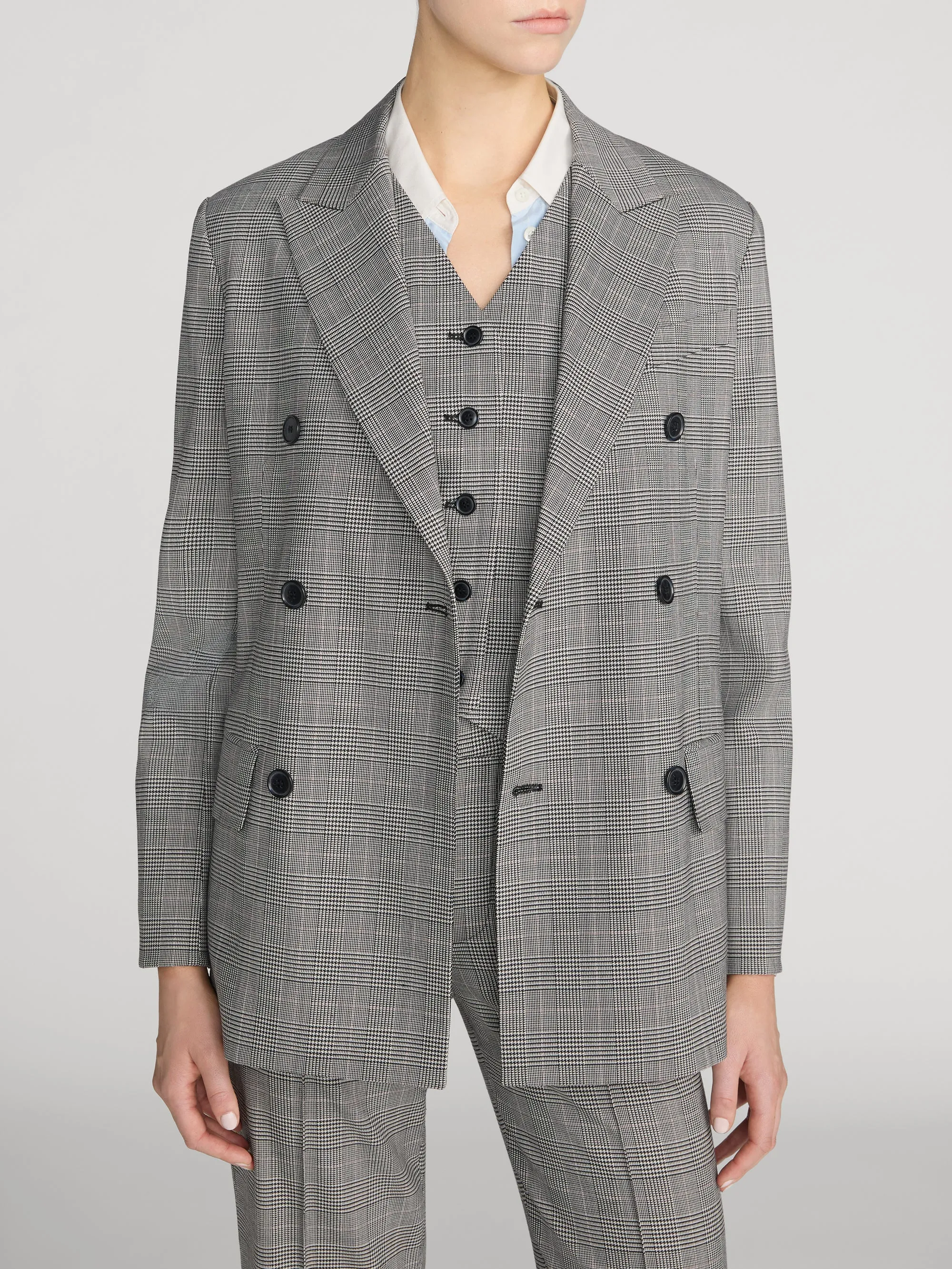 The Boulevard Blazer -- Black Plaid sold by Frame Denim product image thumbnail 3