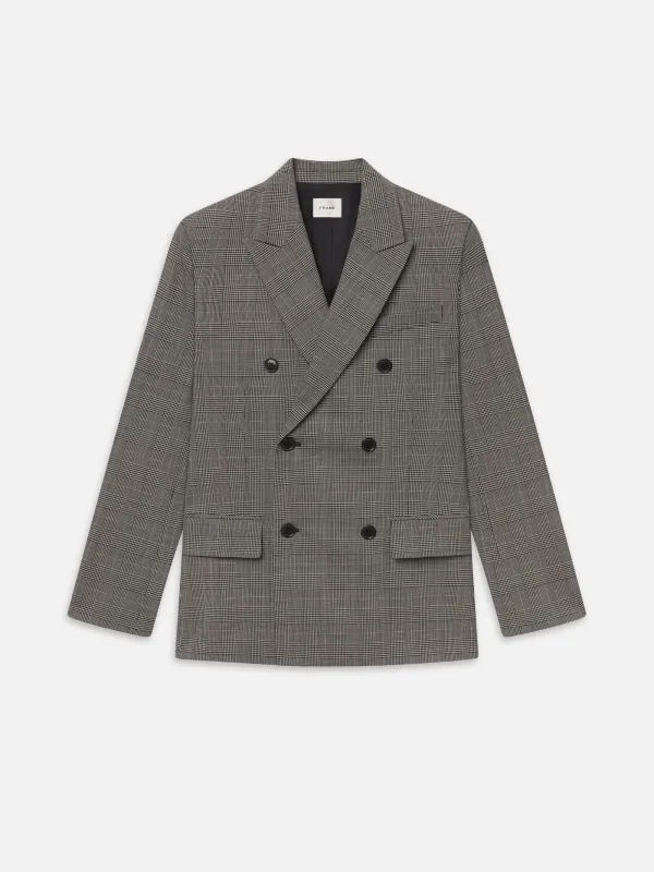 The Boulevard Blazer -- Black Plaid made by Frame Denim
