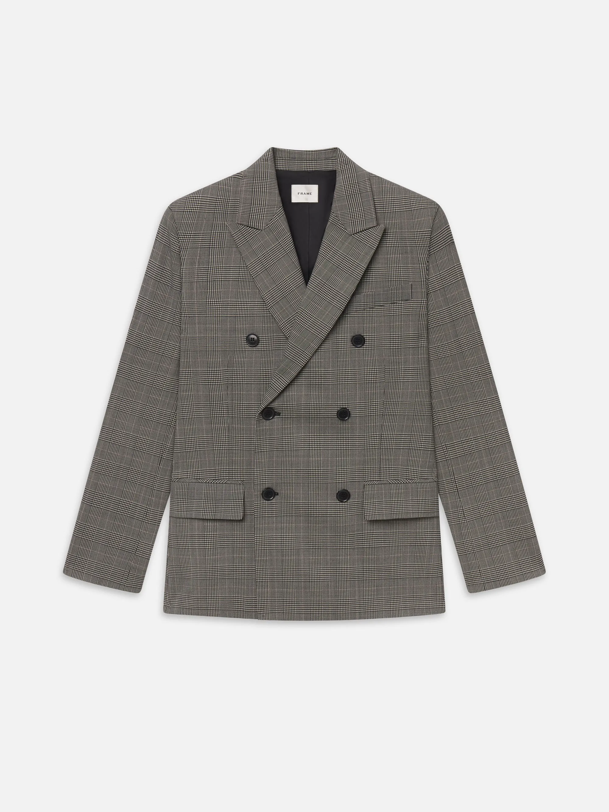 The Boulevard Blazer -- Black Plaid sold by Frame Denim