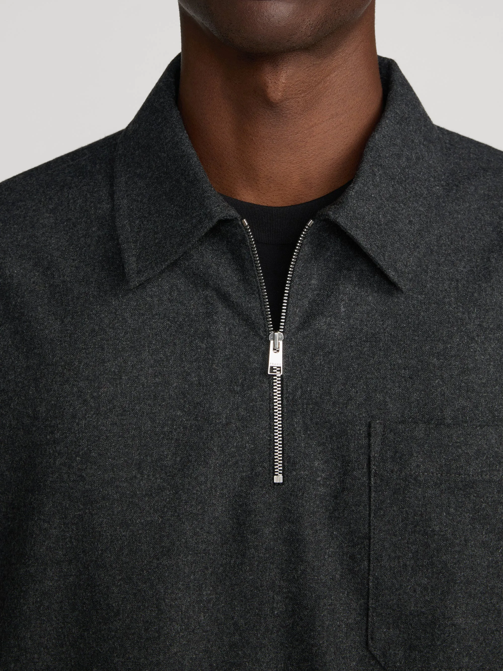 Half Zip Overshirt -- Grey Melange sold by Frame Denim product image thumbnail 4