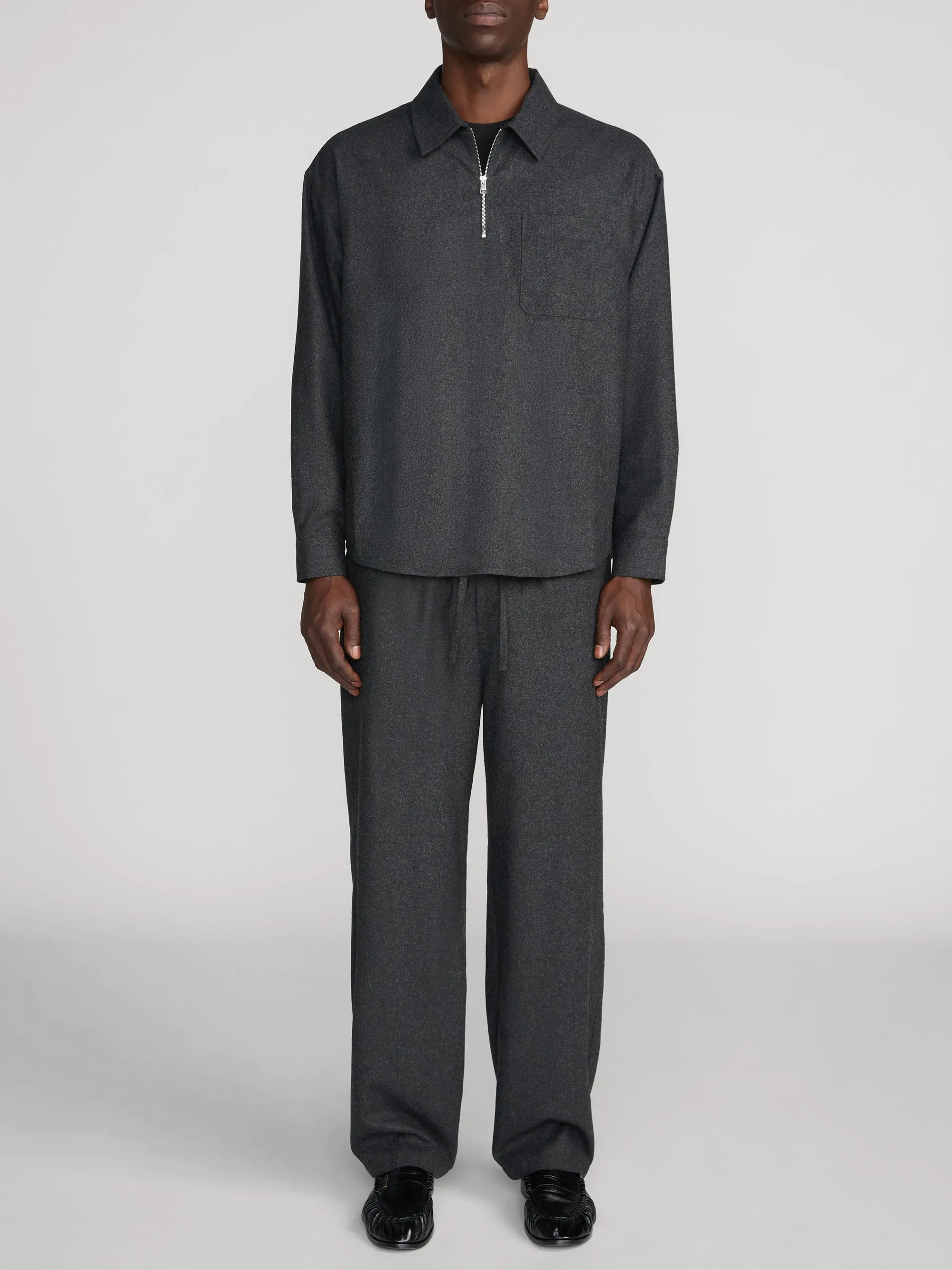 Half Zip Overshirt -- Grey Melange sold by Frame Denim