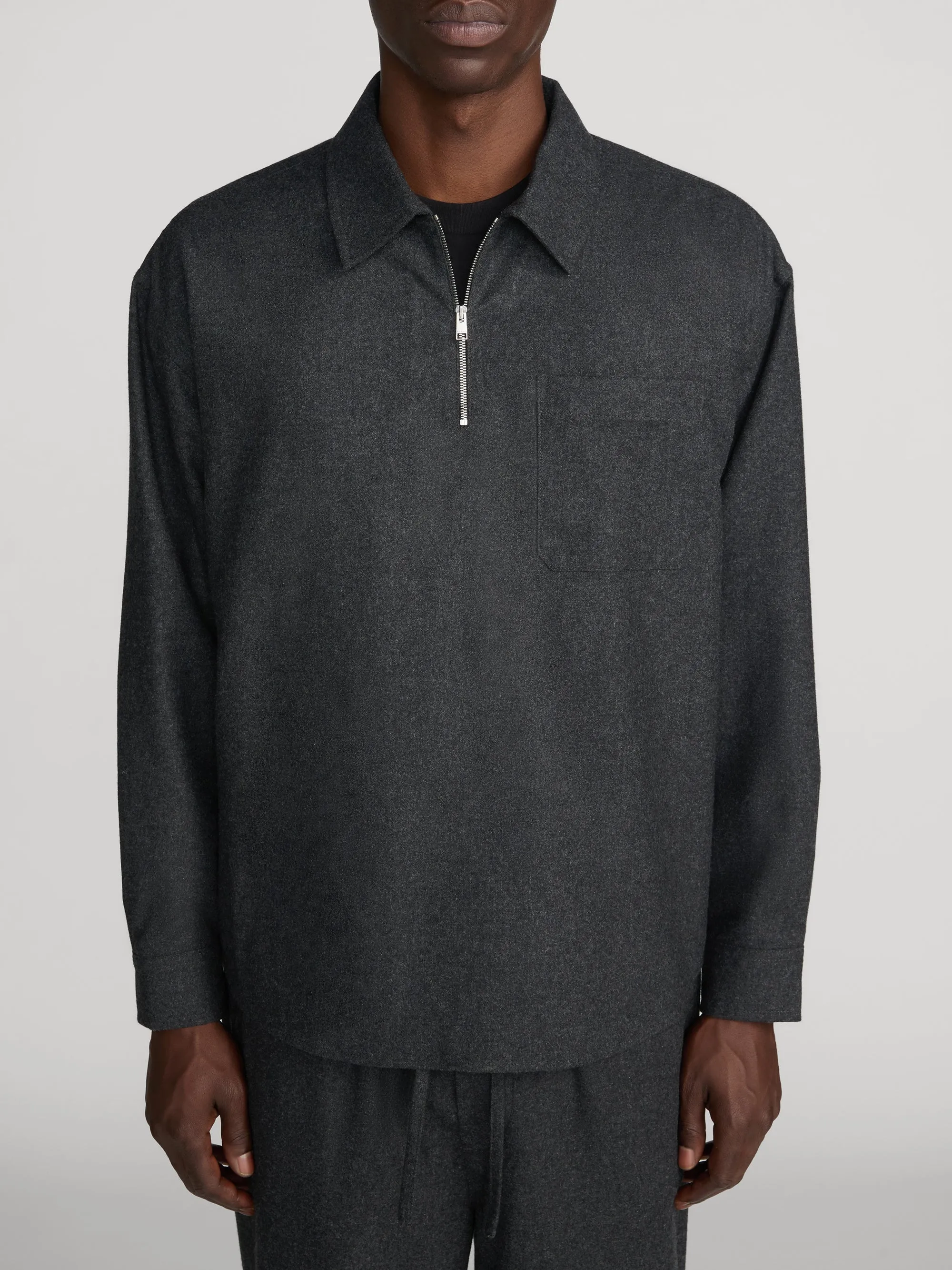 Half Zip Overshirt -- Grey Melange sold by Frame Denim product image thumbnail 2