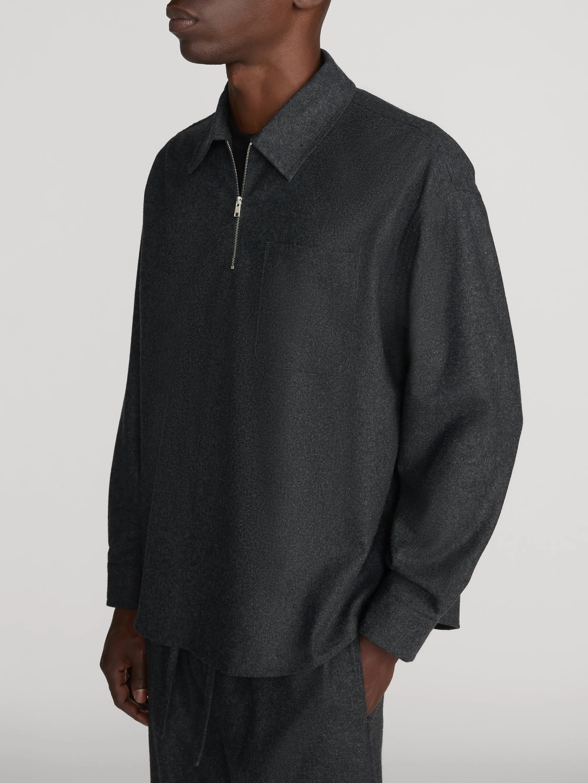Half Zip Overshirt -- Grey Melange sold by Frame Denim product image thumbnail 3