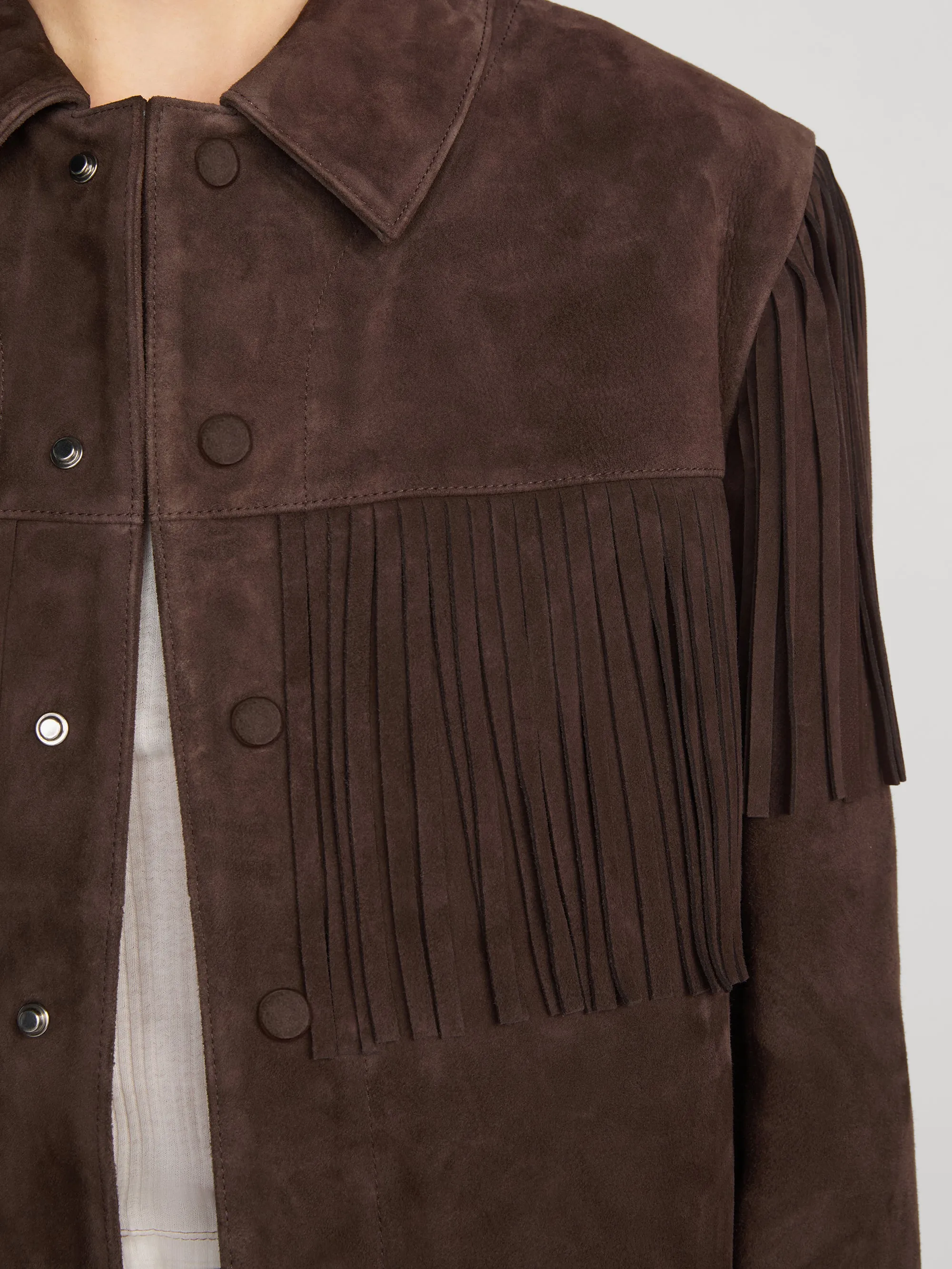 The Suede Rodeo Jacket -- Chestnut sold by Frame Denim product image thumbnail 4