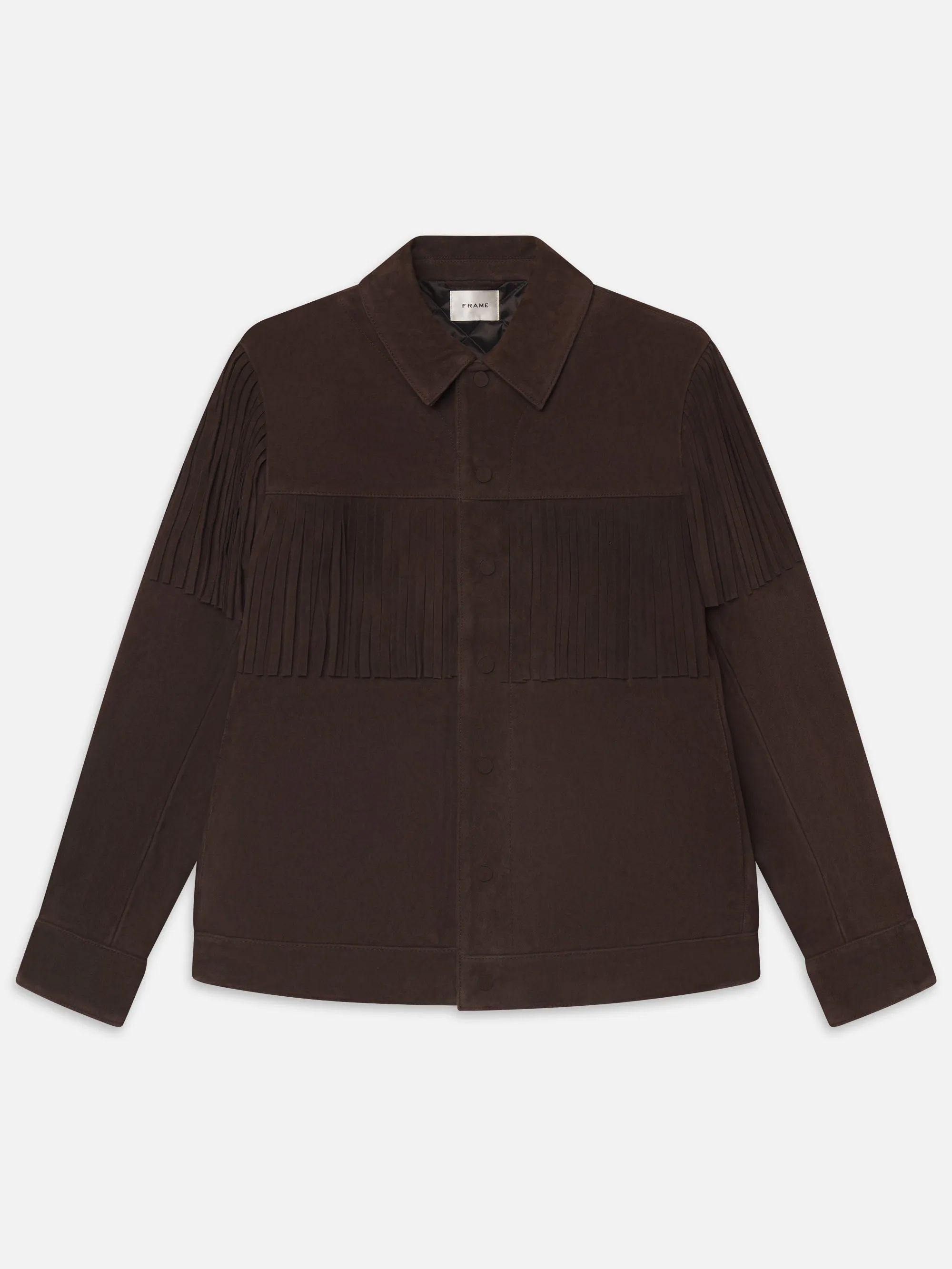 The Suede Rodeo Jacket -- Chestnut sold by Frame Denim