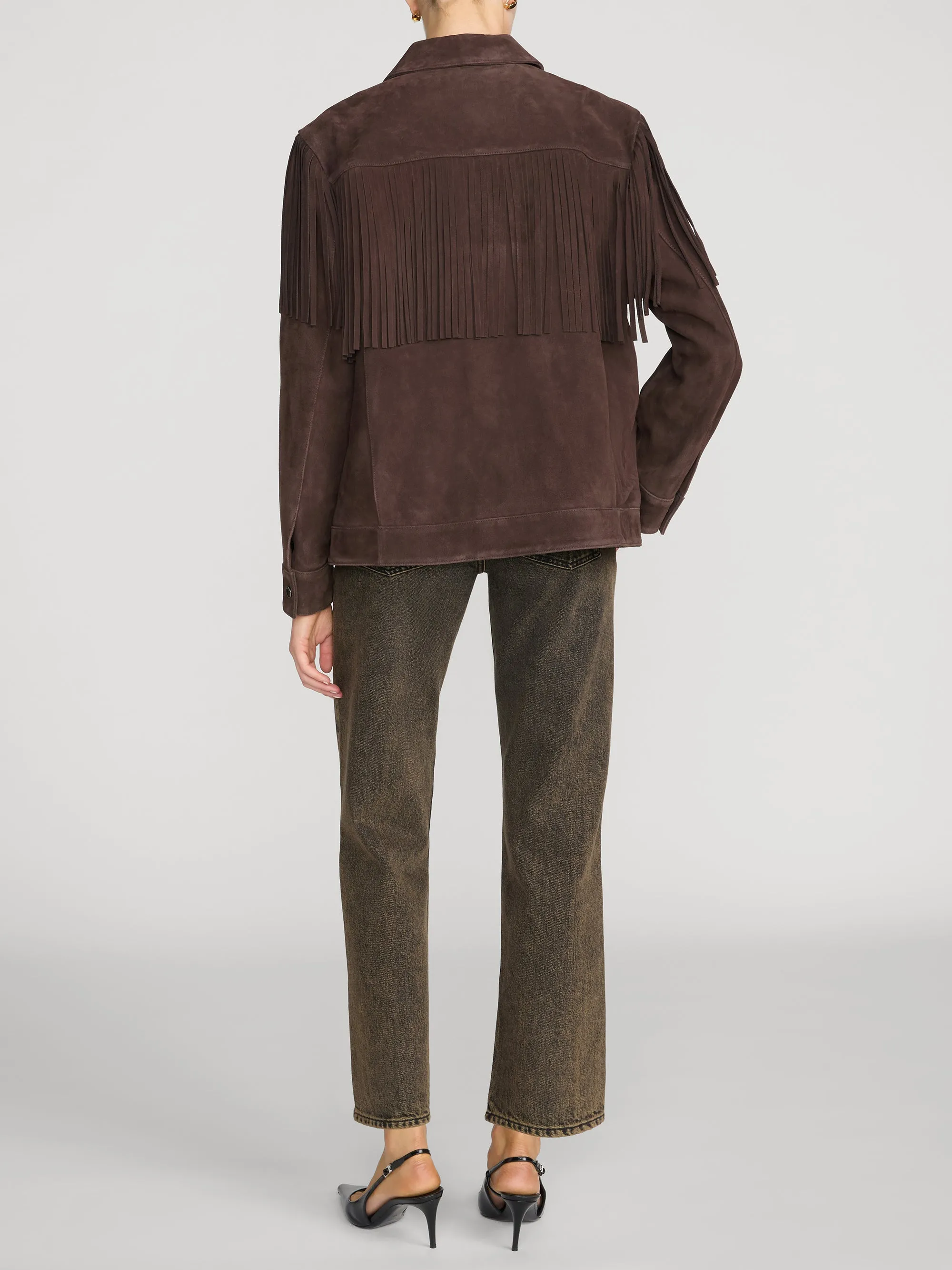 The Suede Rodeo Jacket -- Chestnut sold by Frame Denim product image thumbnail 5