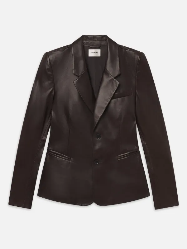 The Femme Leather Blazer -- Truffle made by Frame Denim