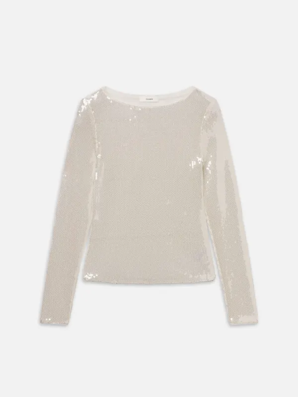 The Sequin Top -- Cream made by Frame Denim