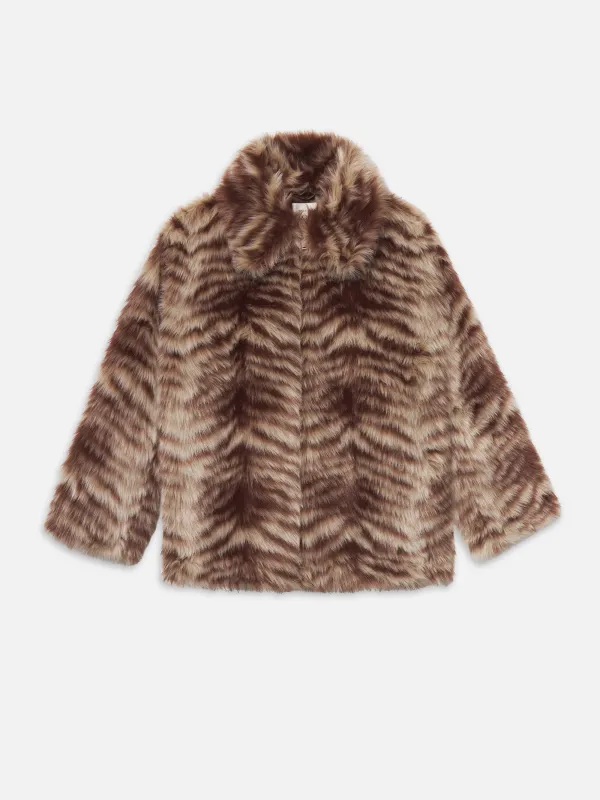 The Alpine Chevron Coat -- Taupe Multi made by Frame Denim