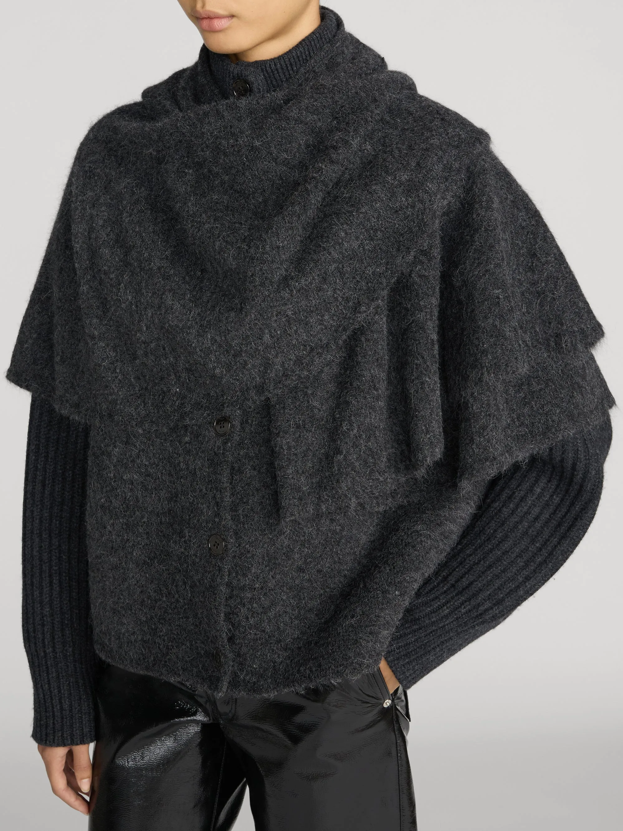 The Wrap Cape Coat -- Grey sold by Frame Denim product image thumbnail 4