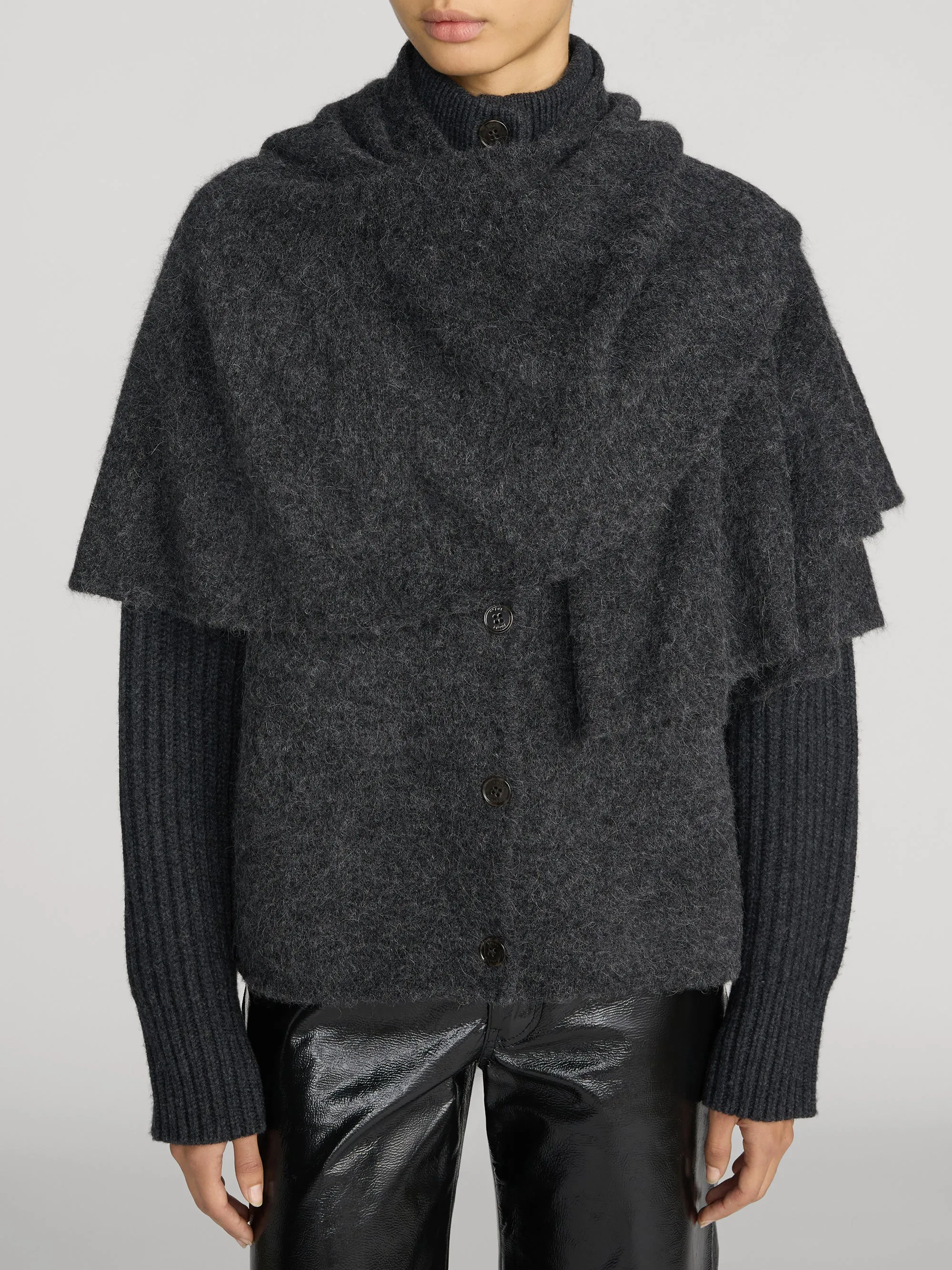 The Wrap Cape Coat -- Grey sold by Frame Denim product image thumbnail 3